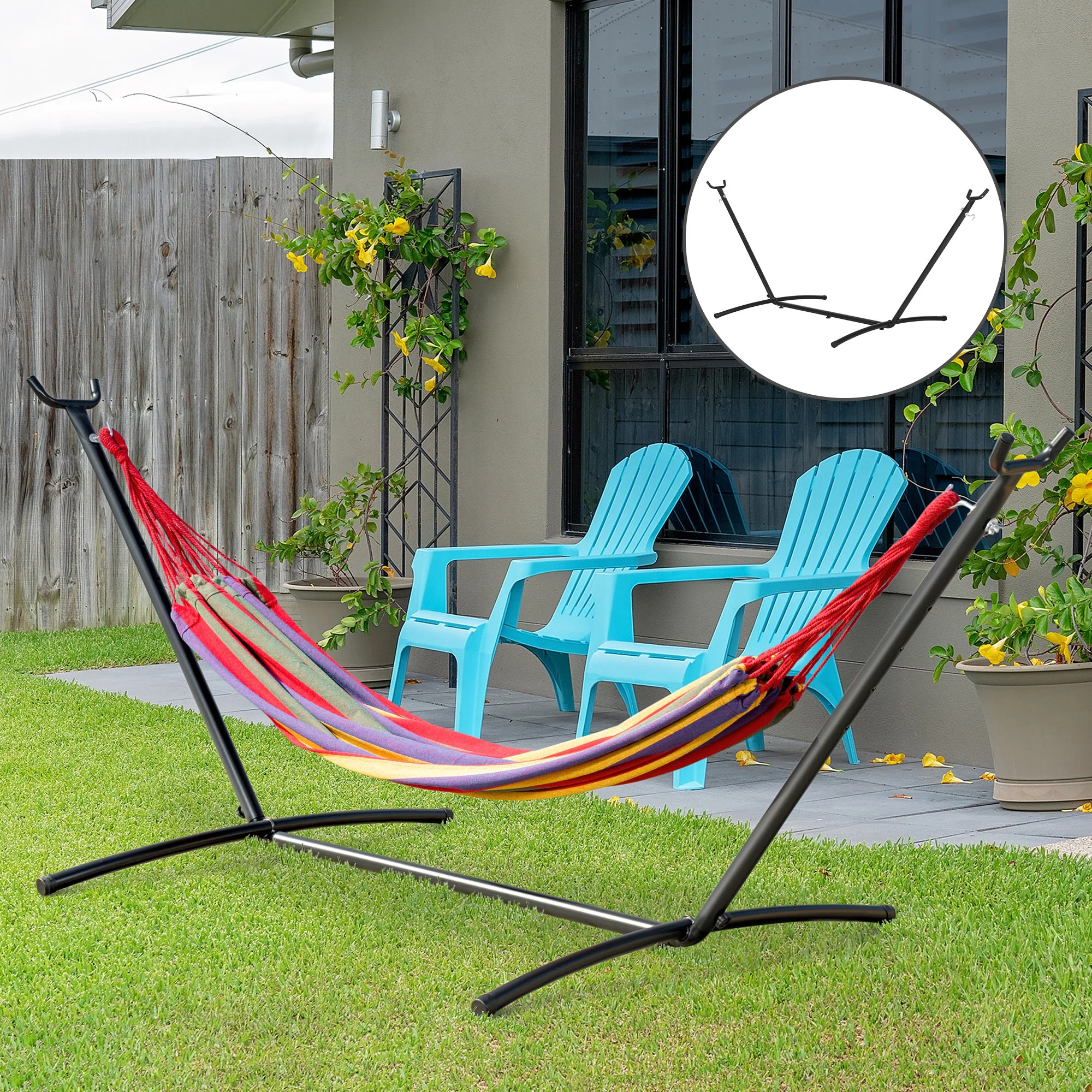 Outsunny 2.86m Metal Hammock Stand Frame Replacement Garden Outdoor Patio - Image 7