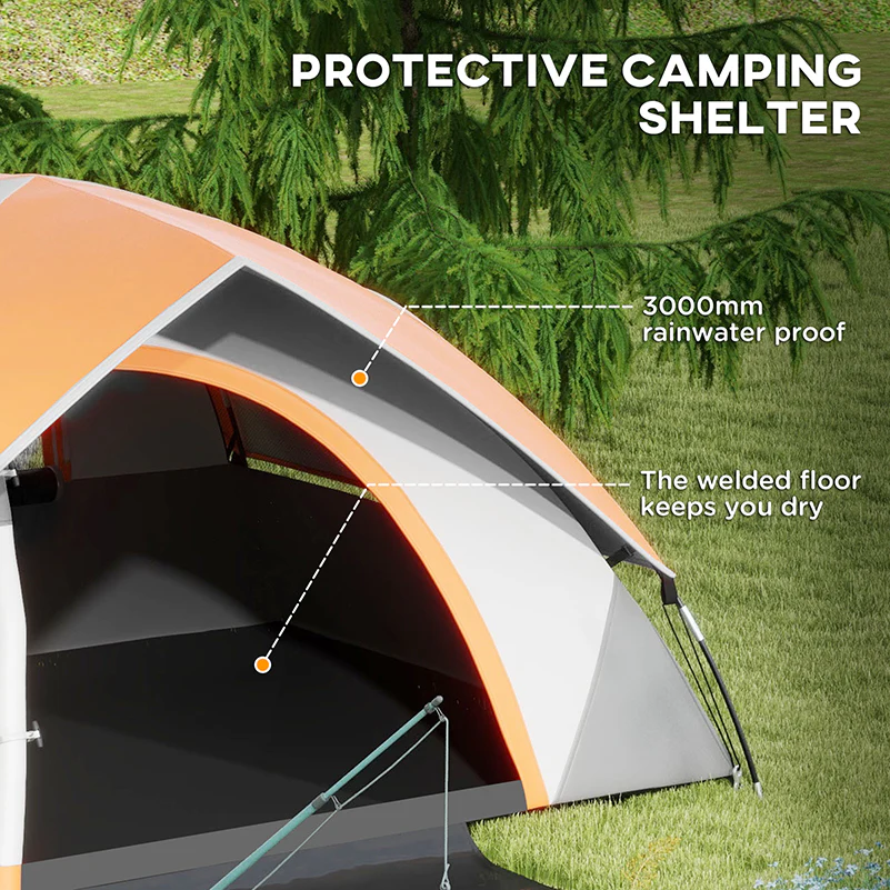 Outsunny 2 Man Camping Tent w/ Sewn-in Groundsheet, 3000mm Waterproof - Image 12