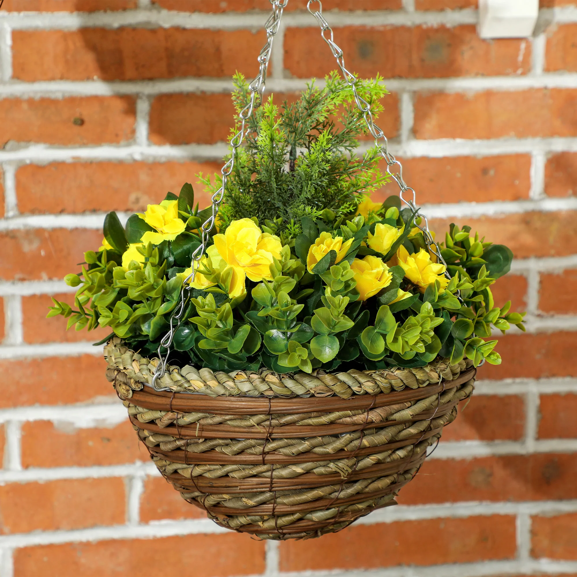Outsunny 2 PCs Artificial Lisianthus Flower Hanging Planter Basket - Image 18
