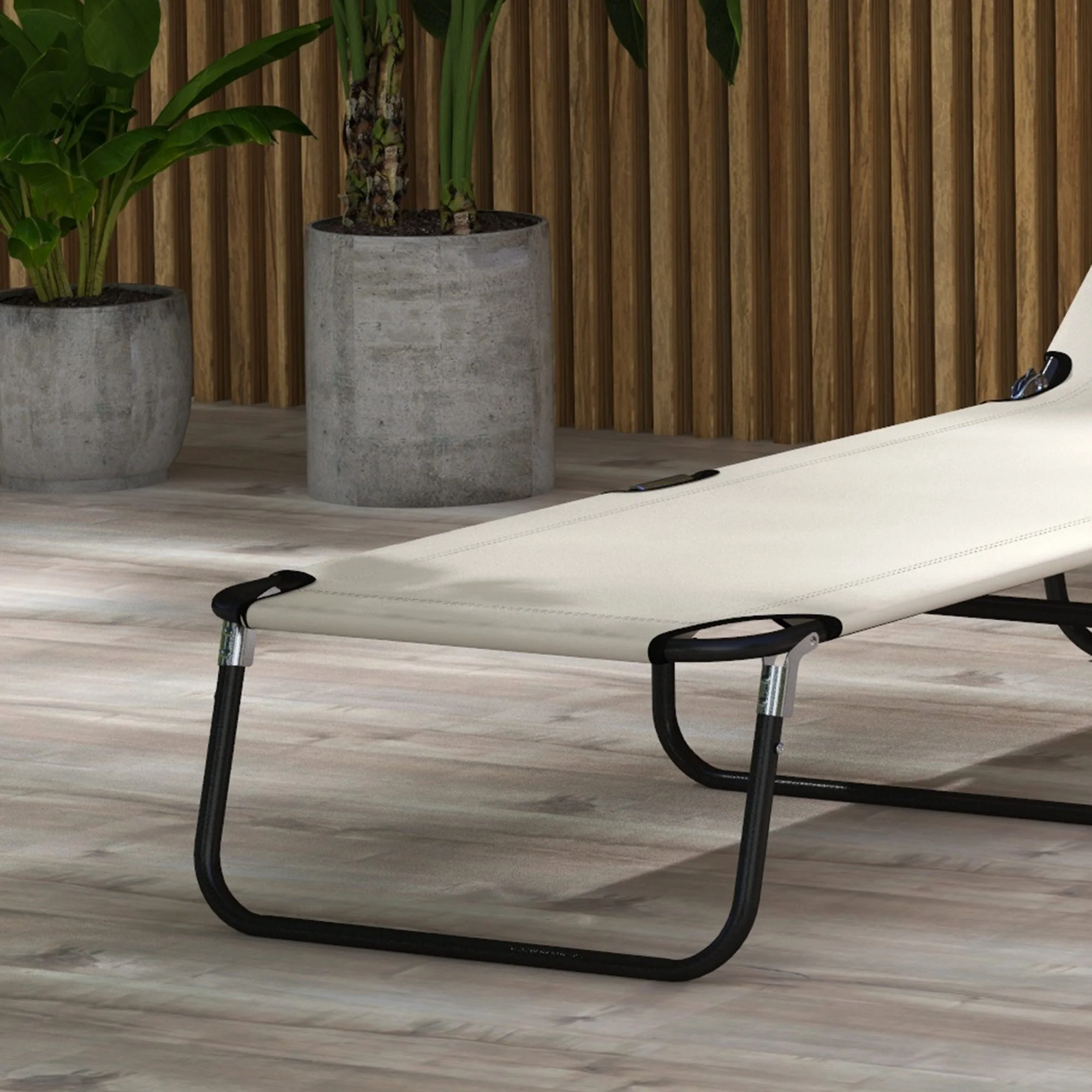 Outsunny 2 Piece Reclining Chaise Lounge With 5-Level Adjustable Backrest - Image 8