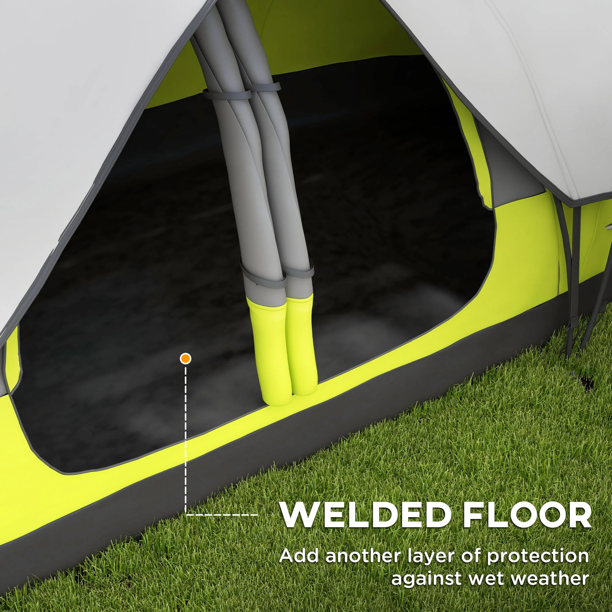Outsunny 2 Room Camping Tent with Waterproof Rainfly & Screen Panels - Image 15