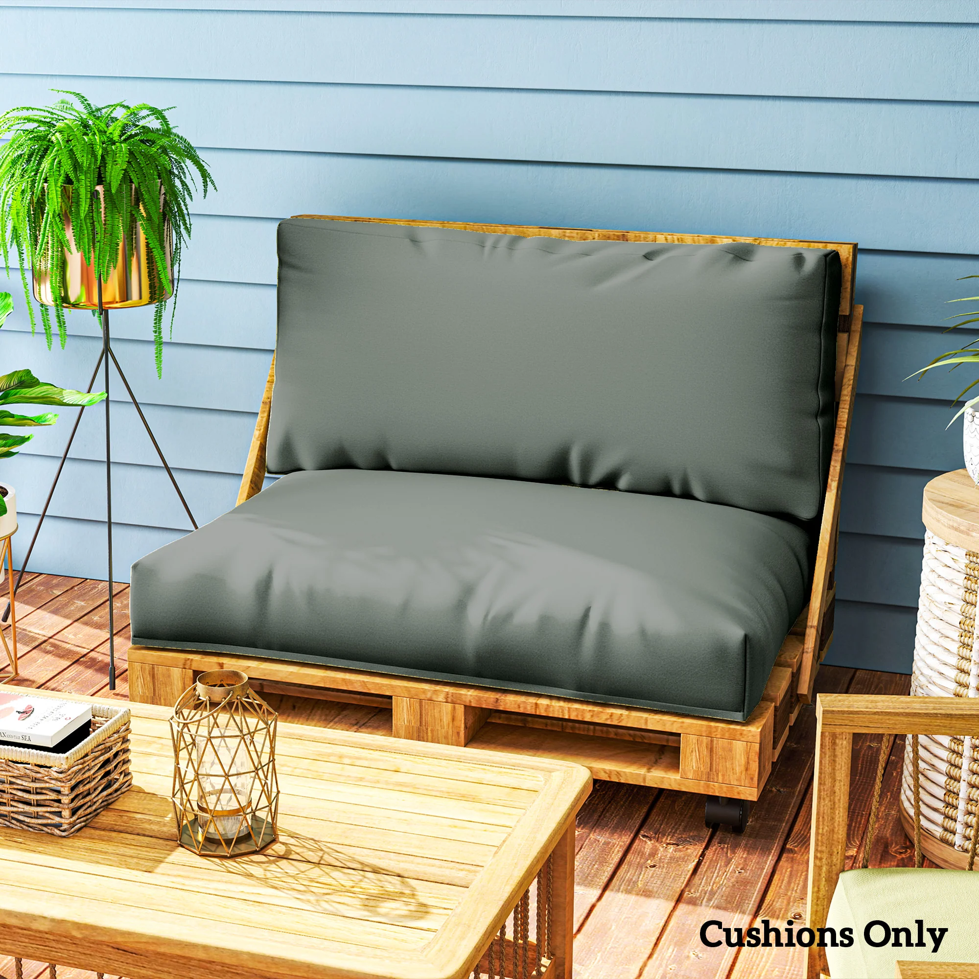 Outsunny 2 Seat Pallet Cushions 20cm Thick Outdoor Seat Pads - Image 11