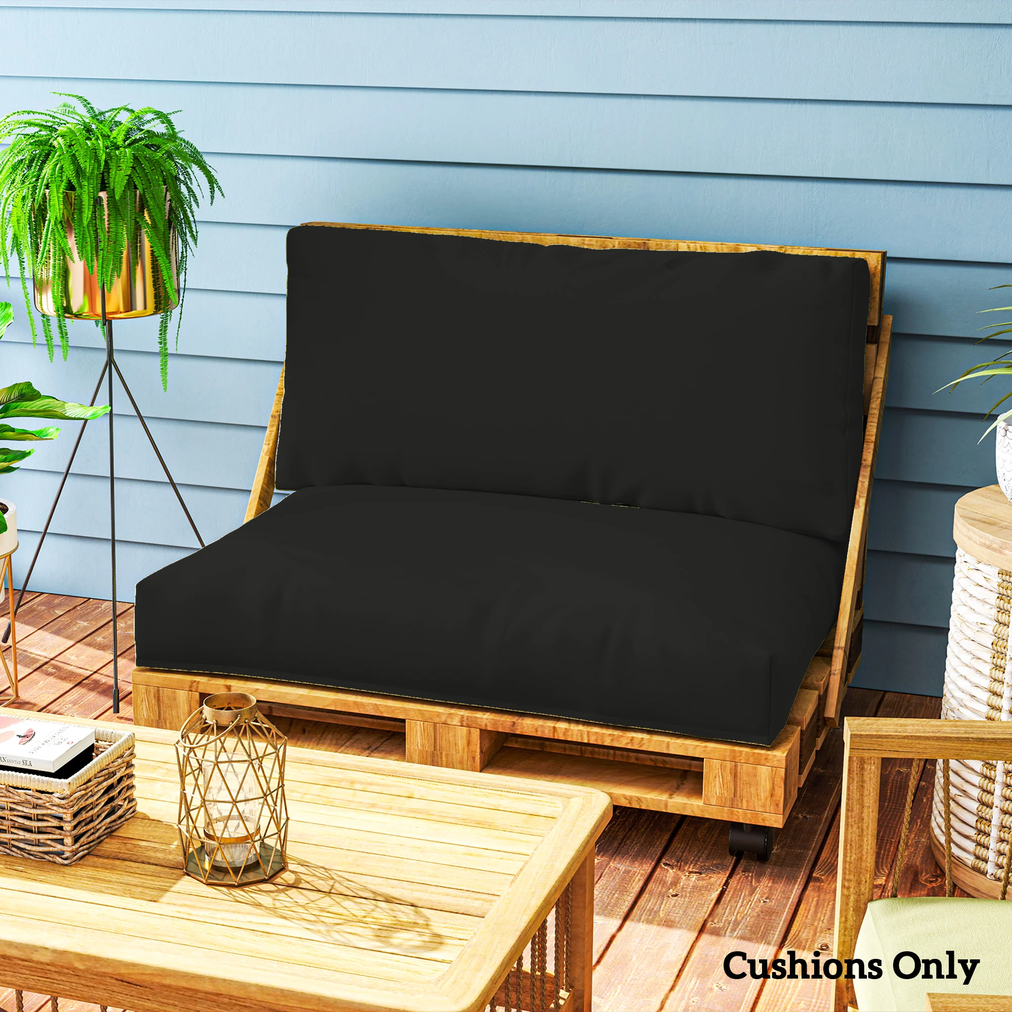 Outsunny 2 Seat Pallet Cushions 20cm Thick Outdoor Seat Pads - Image 2