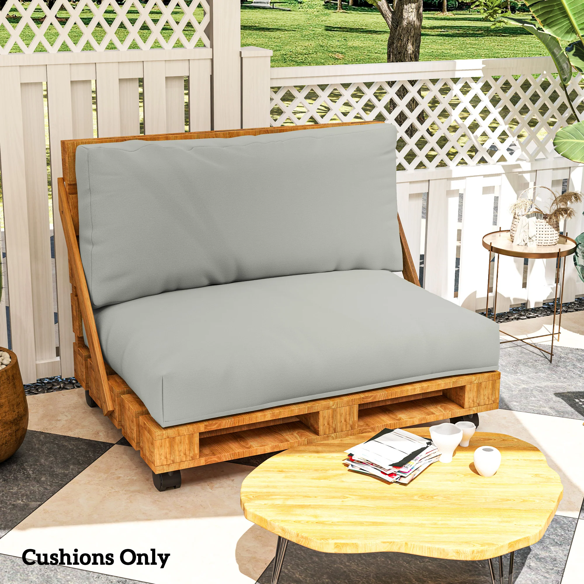 Outsunny 2 Seat Pallet Cushions 20cm Thick Outdoor Seat Pads - Image 26