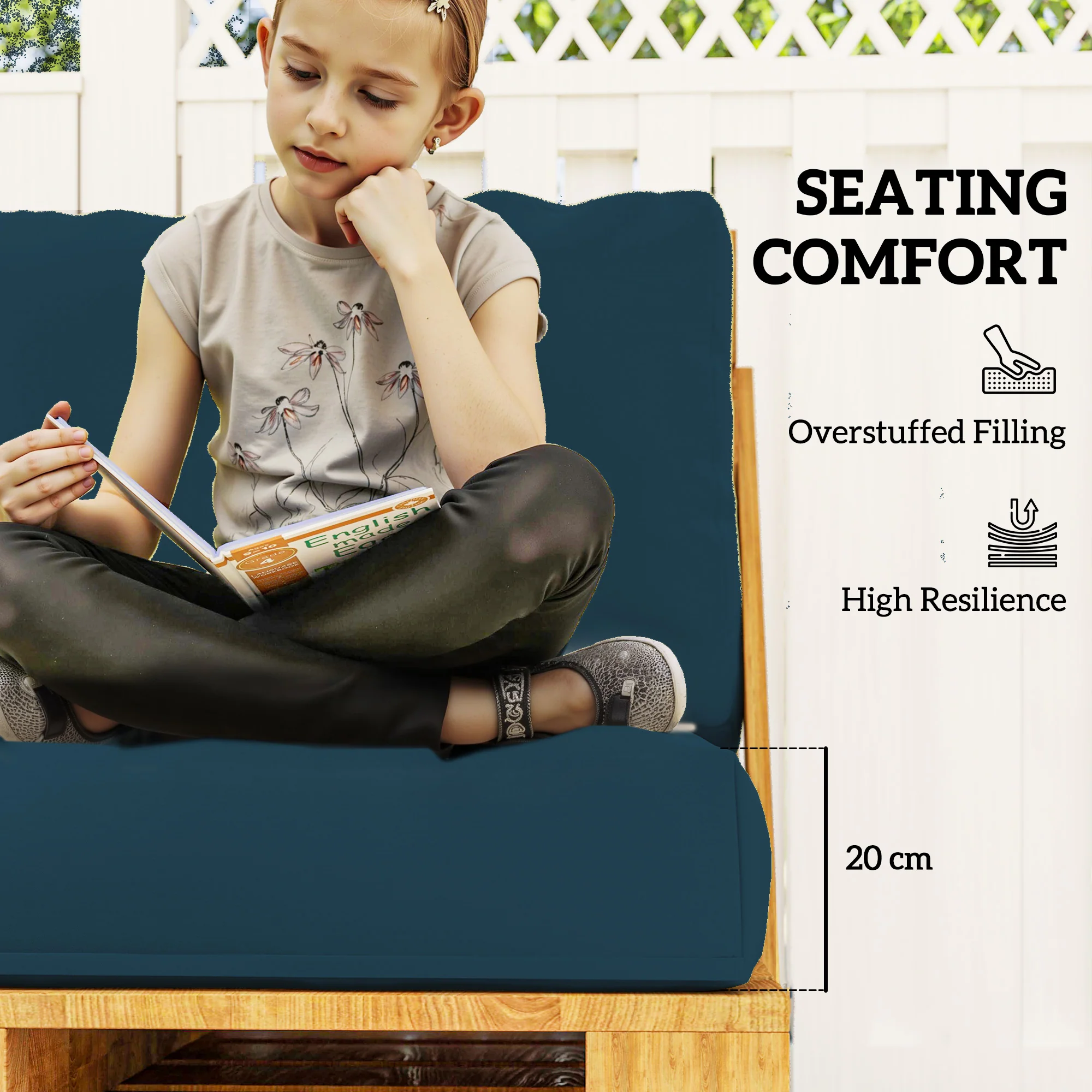 Outsunny 2 Seat Pallet Cushions 20cm Thick Outdoor Seat Pads - Image 30