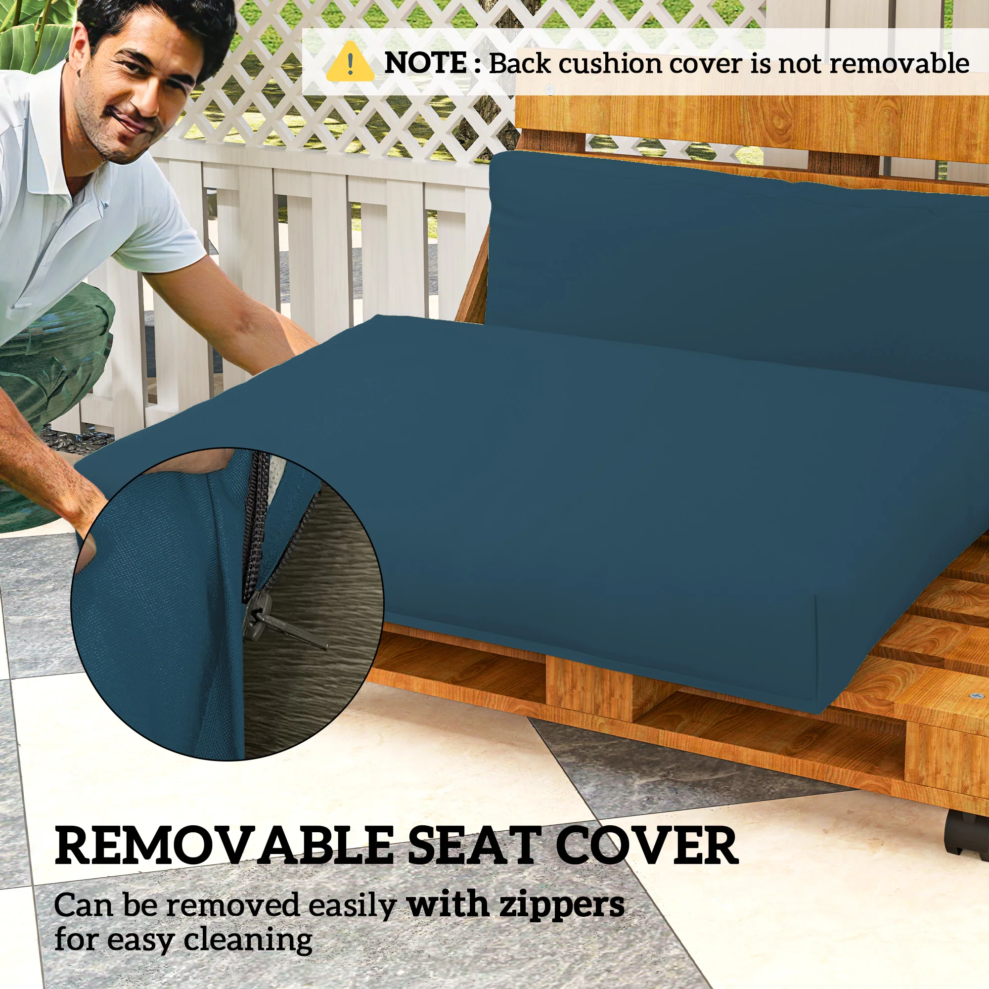 Outsunny 2 Seat Pallet Cushions 20cm Thick Outdoor Seat Pads - Image 33