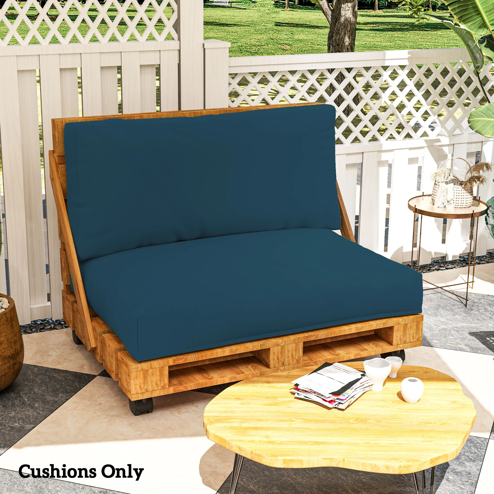 Outsunny 2 Seat Pallet Cushions 20cm Thick Outdoor Seat Pads - Image 35