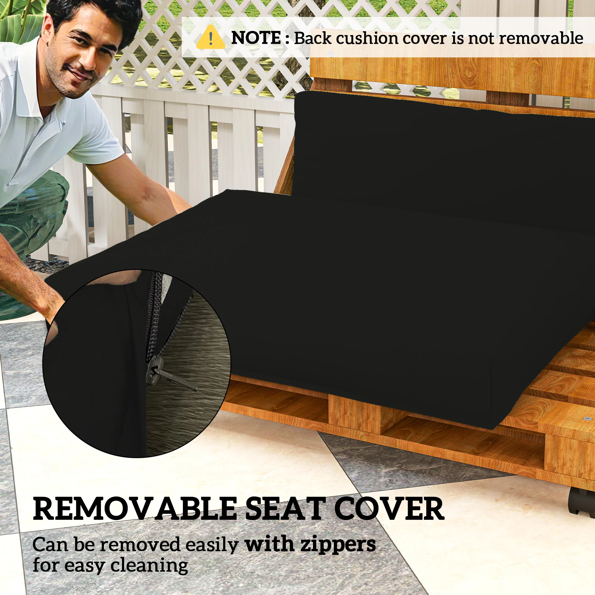 Outsunny 2 Seat Pallet Cushions 20cm Thick Outdoor Seat Pads - Image 6