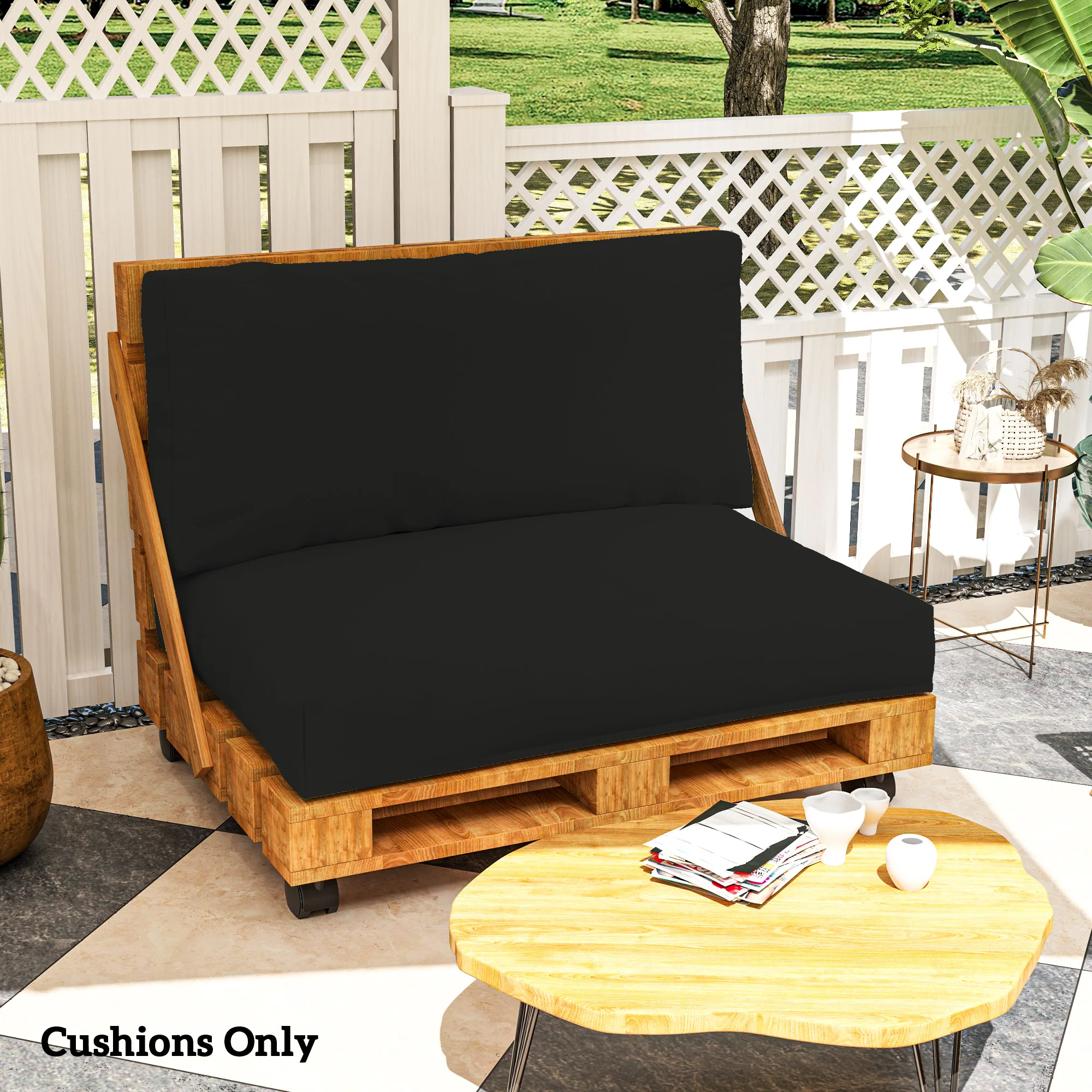 Outsunny 2 Seat Pallet Cushions 20cm Thick Outdoor Seat Pads - Image 8