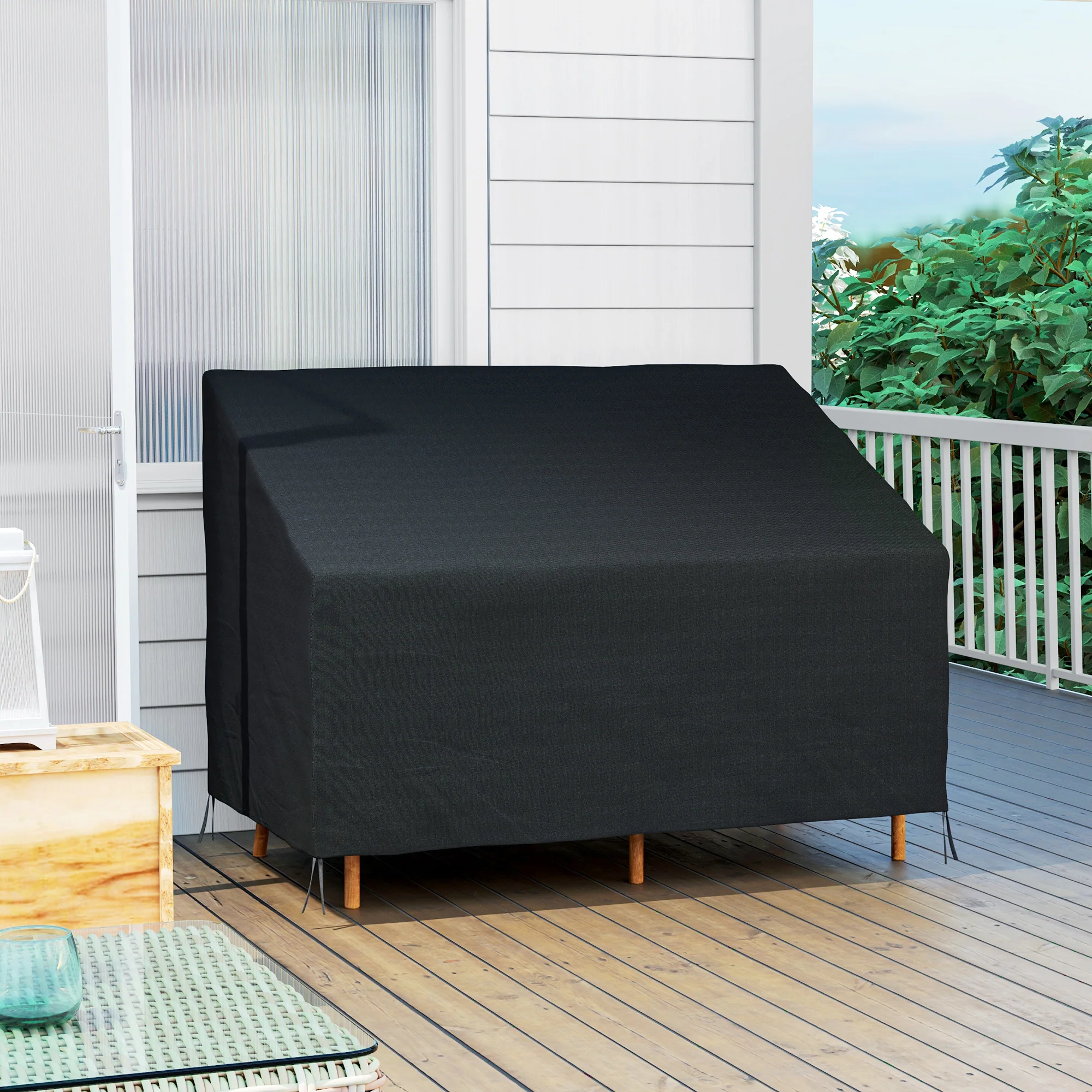 Outsunny 2 Seater Rain Cover Garden Sofa Chair Protector 140x84x56/94 cm - Image 2