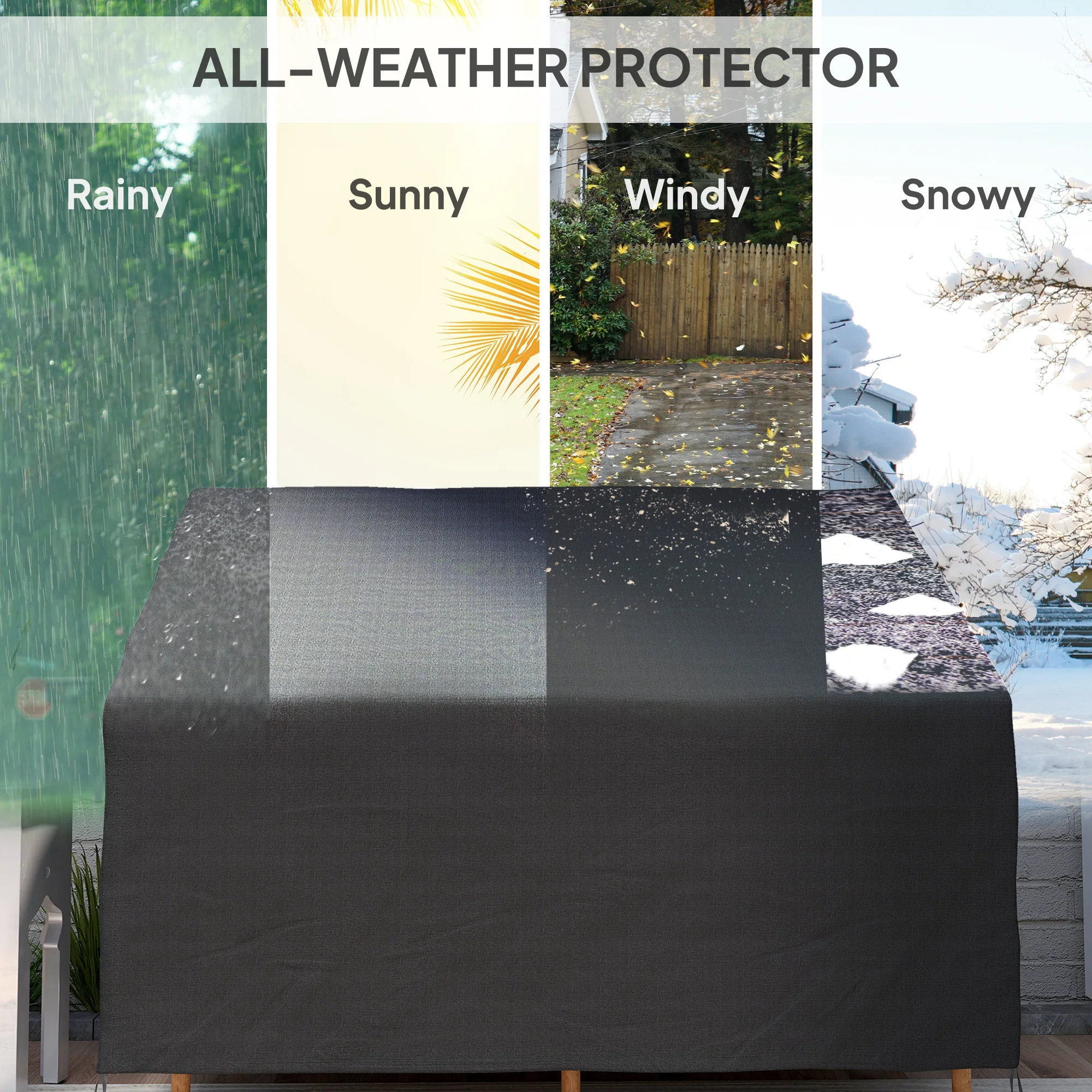 Outsunny 2 Seater Rain Cover Garden Sofa Chair Protector 140x84x56/94 cm - Image 3