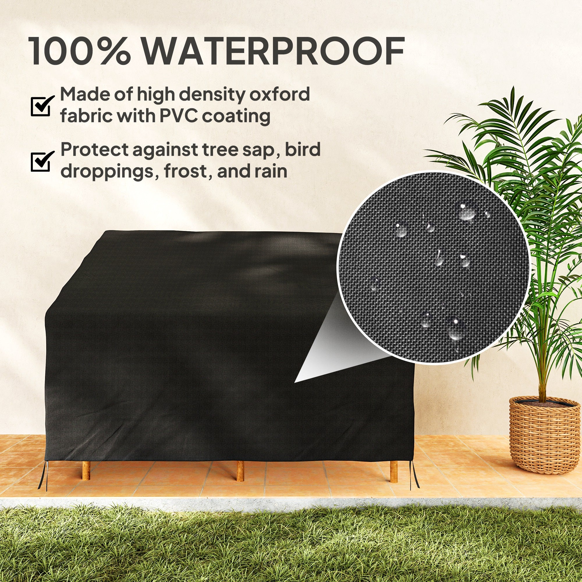 Outsunny 2 Seater Rain Cover Garden Sofa Chair Protector 140x84x56/94 cm - Image 4