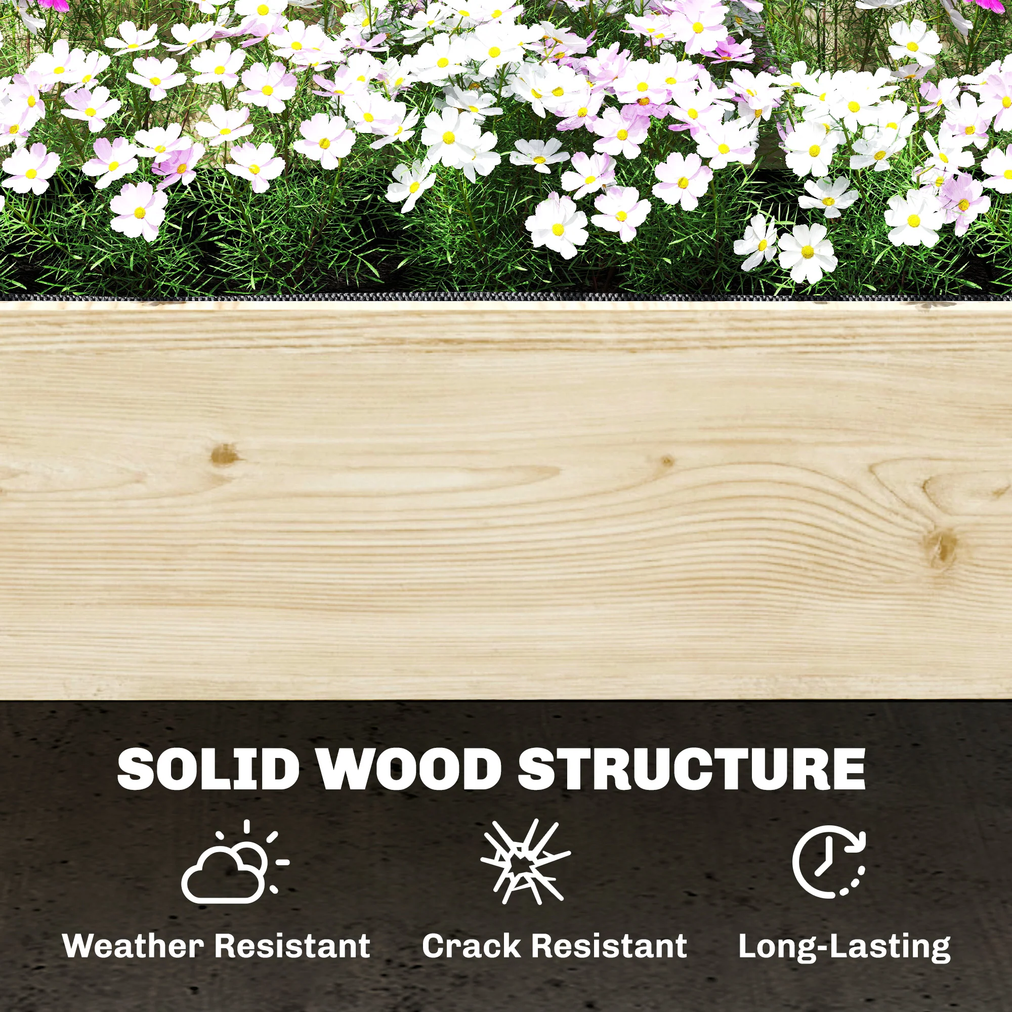 Outsunny 2-Tier Raised Garden Bed with Trellis for Climbing Plants - Image 8