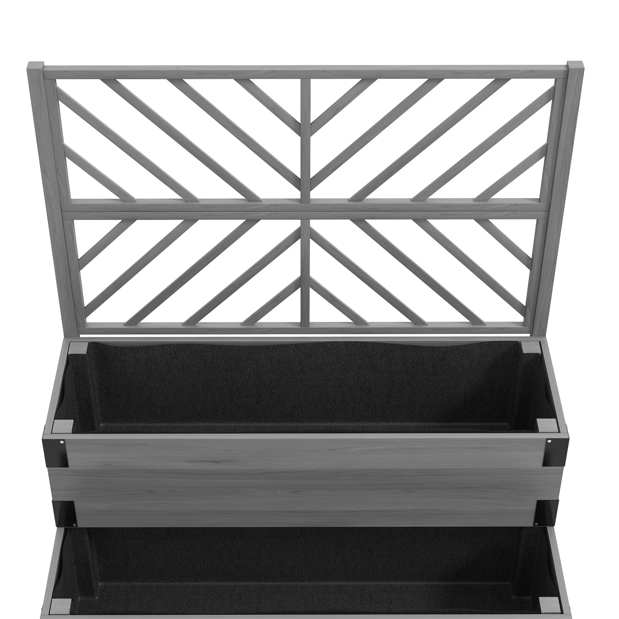 Outsunny 2-Tier Wooden Raised Bed with Trellis, Elevated Garden Planter - Image 9