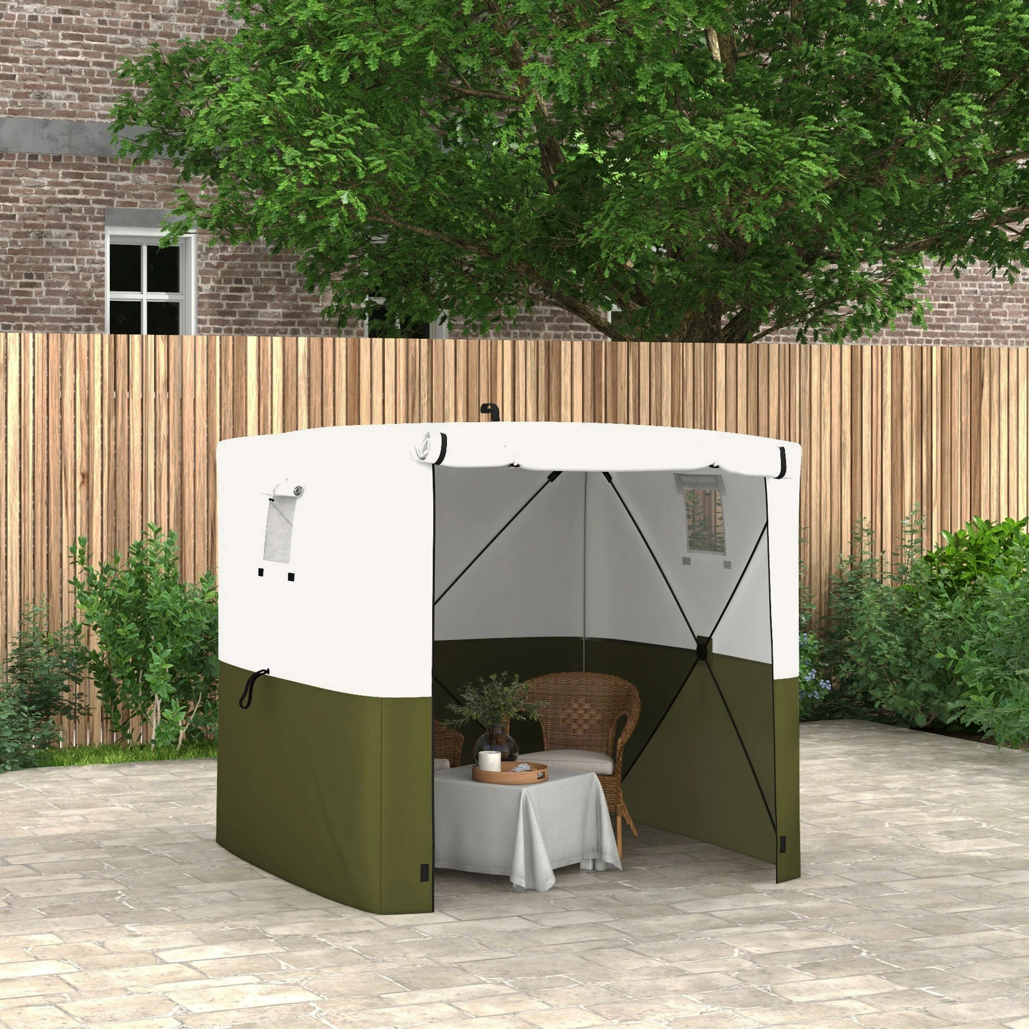 Outsunny 2 x 2m Pop Up Gazebo with Sides Easy up Party Tent with Carry Bag - Image 2