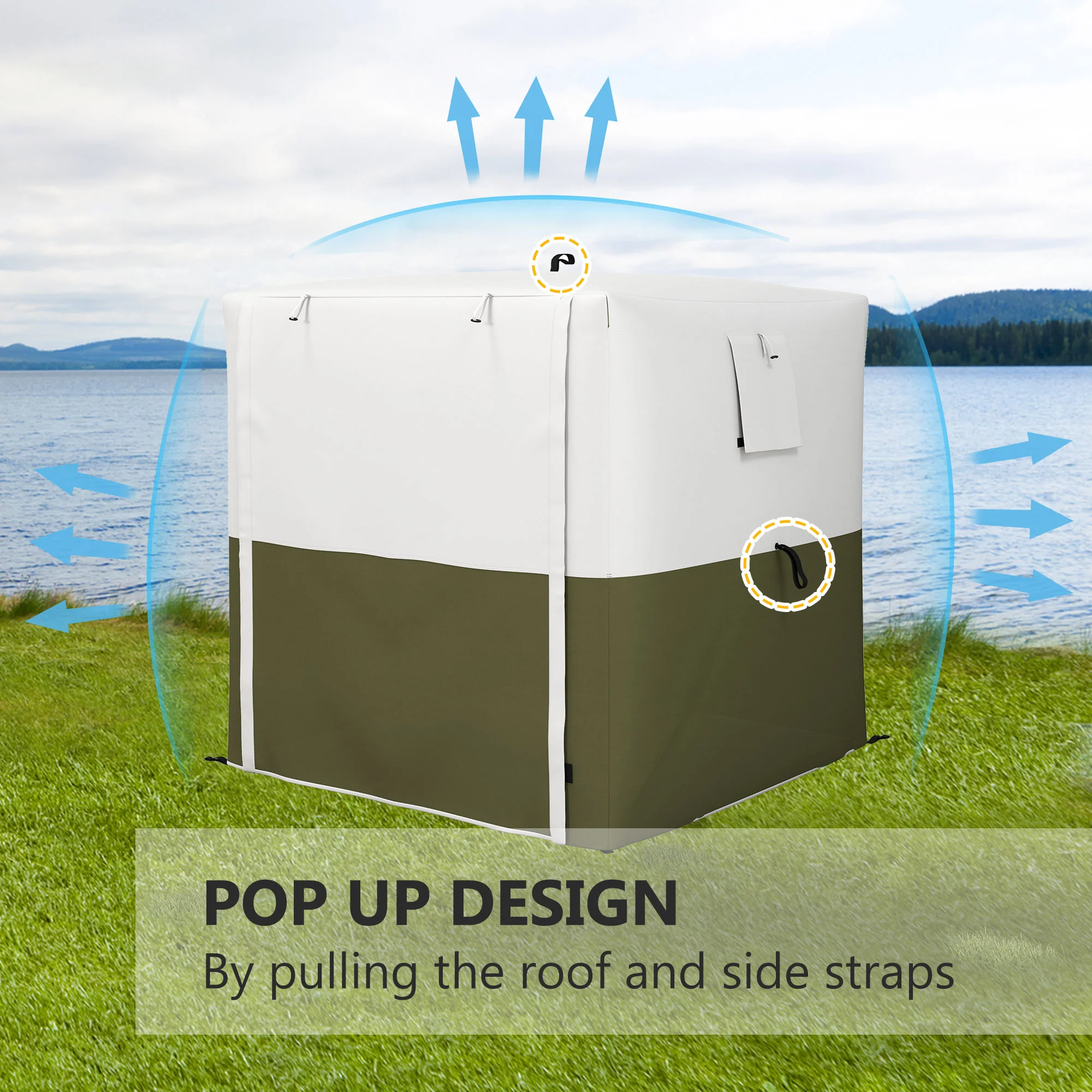 Outsunny 2 x 2m Pop Up Gazebo with Sides Easy up Party Tent with Carry Bag - Image 3