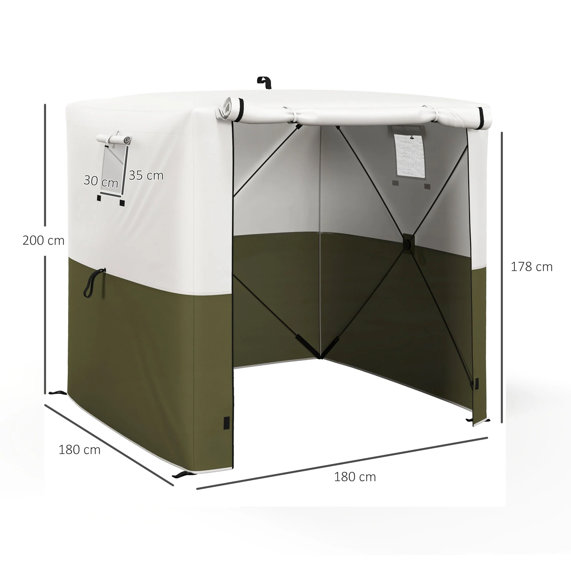 Outsunny 2 x 2m Pop Up Gazebo with Sides Easy up Party Tent with Carry Bag - Image 5