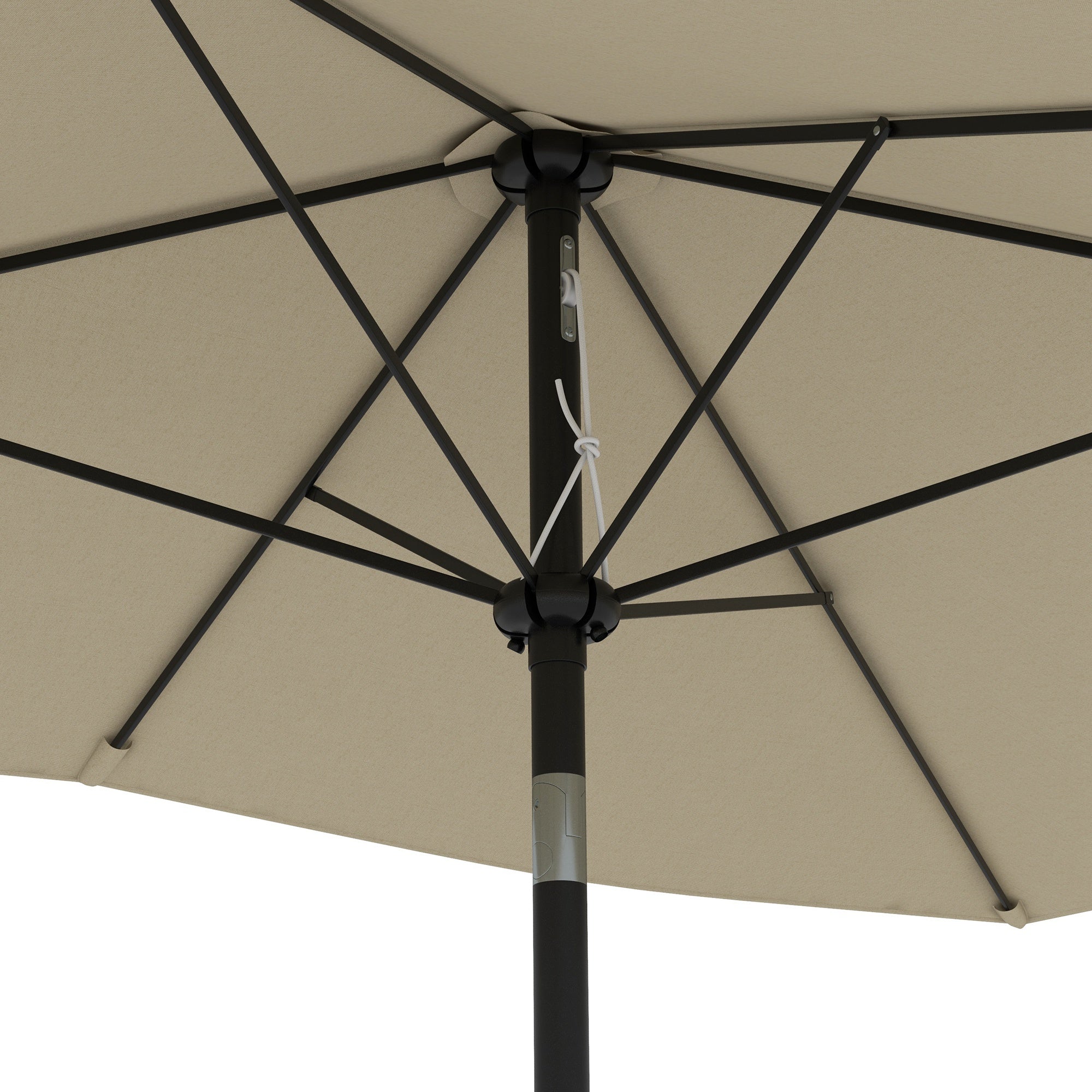 Outsunny 2 X 3(m) Garden Parasol Rectangular Market Umbrella W/ Crank - Brown/Beige/Black/Grey - Image 9