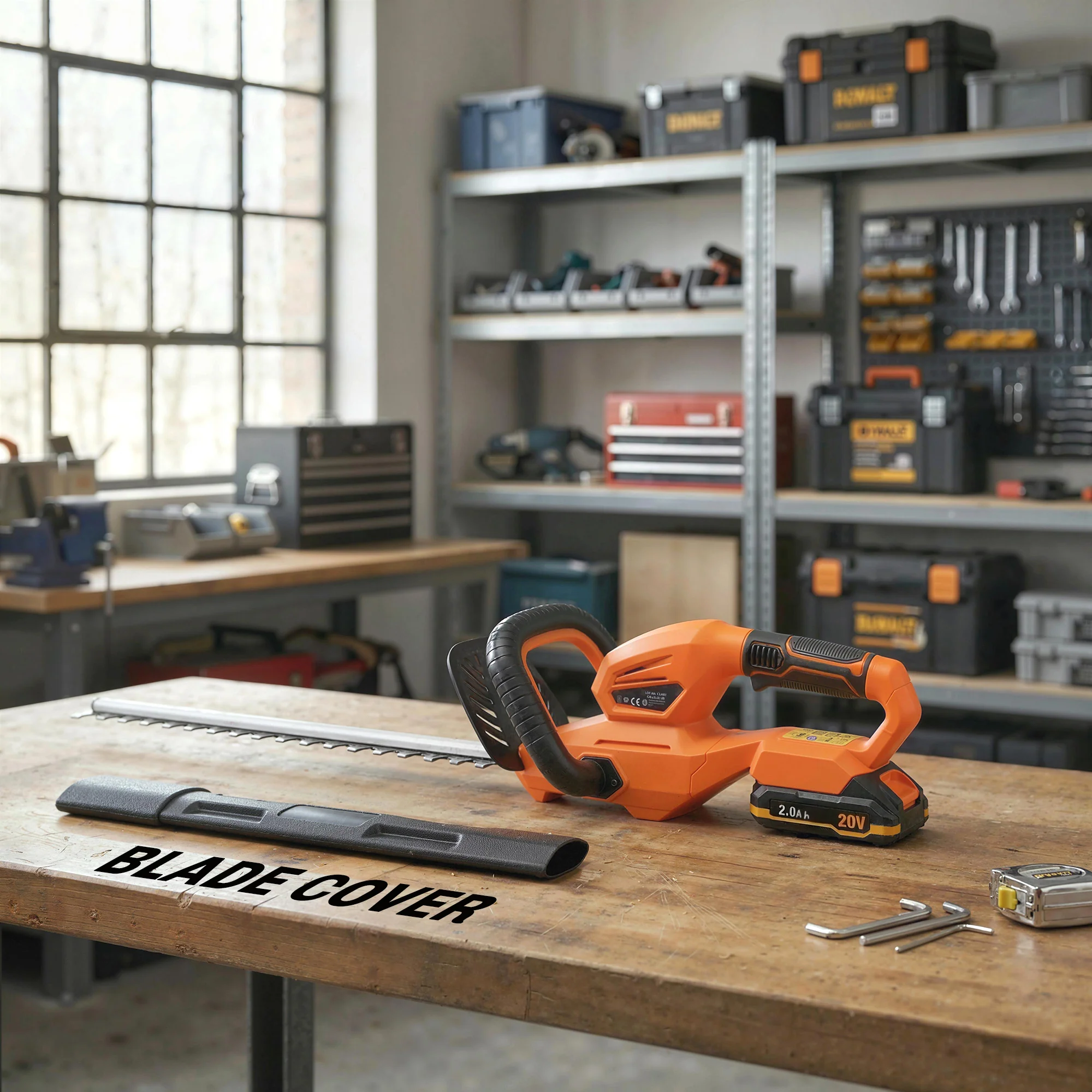 Outsunny 20" Cordless Hedge Trimmer with Dual Action Head, 2000mAh Battery - Image 9