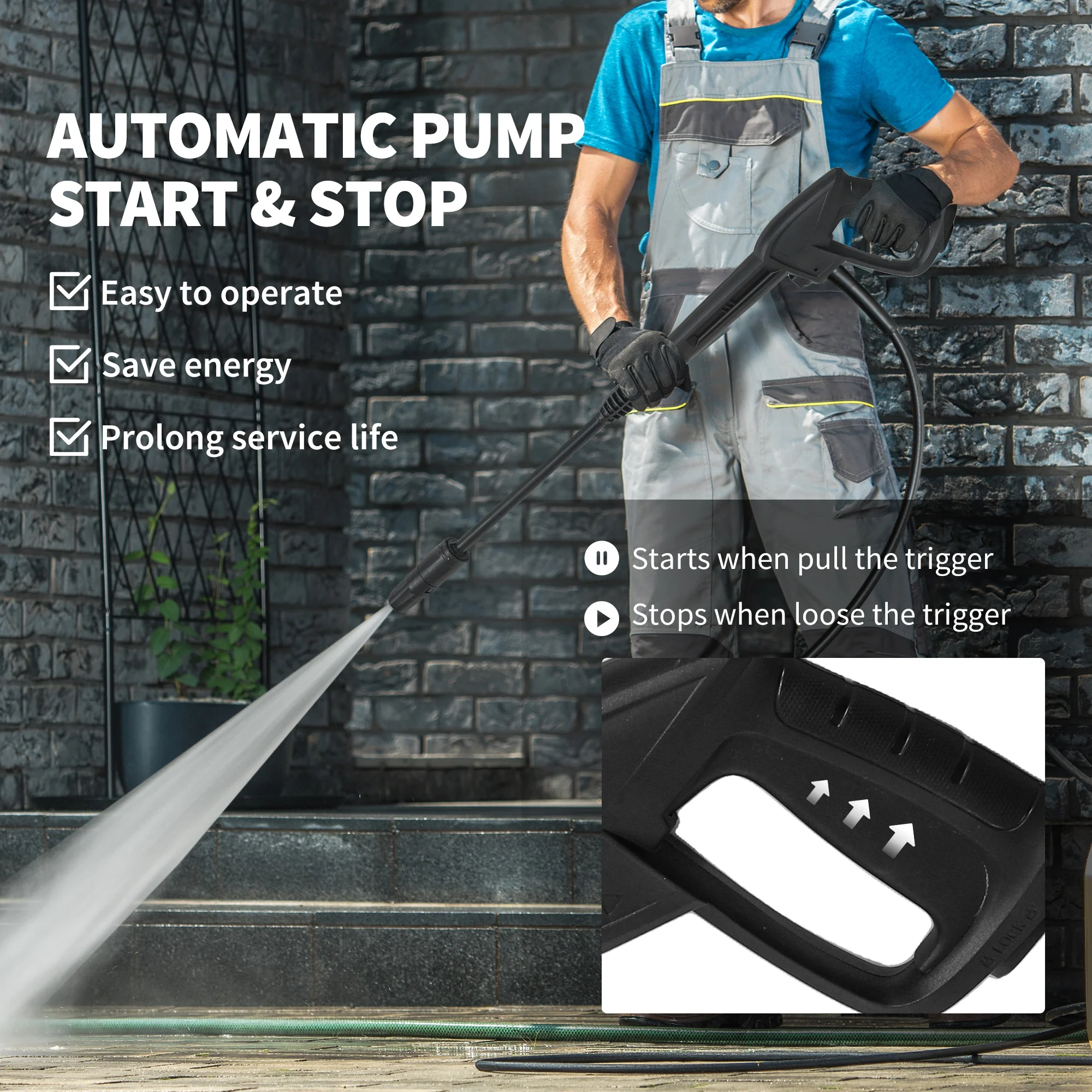 Outsunny 2200W Power Washer 170 Bar Pressure With Adjustable Nozzle - Image 6