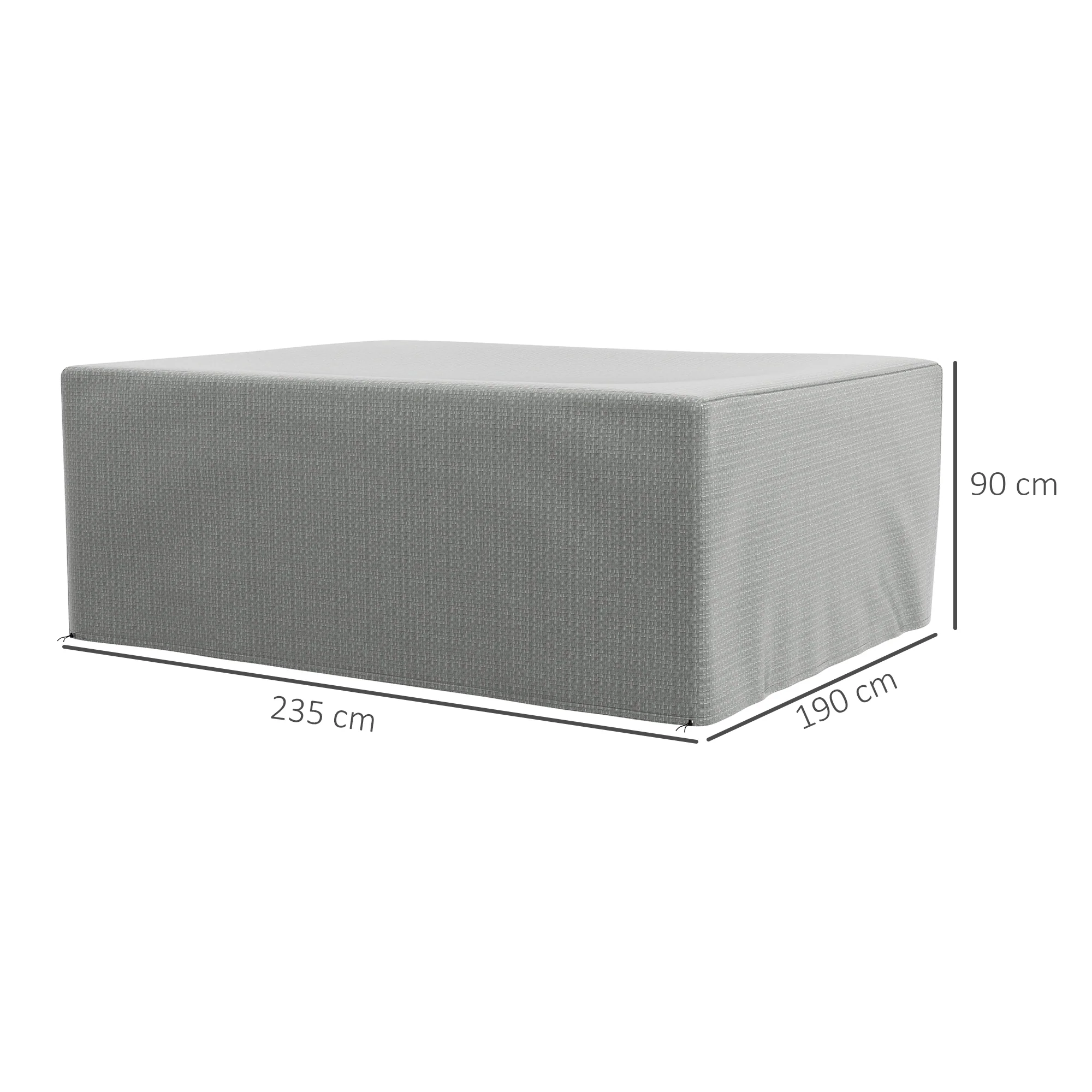 Outsunny 235x190x90cm Large Patio Set Outdoor Garden Furniture Cover Grey - Image 5