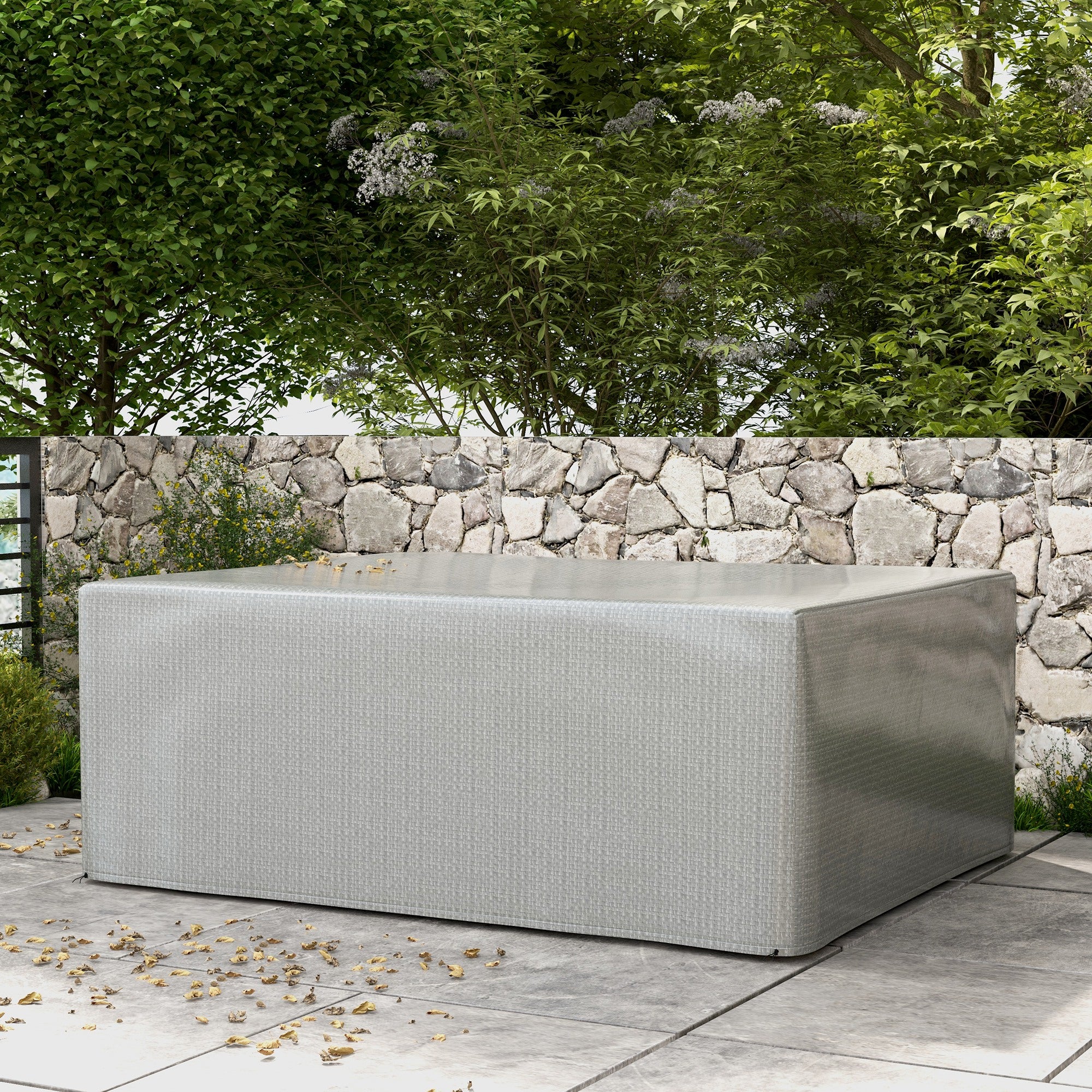 Outsunny 235x190x90cm Large Patio Set Outdoor Garden Furniture Cover Grey - Image 7