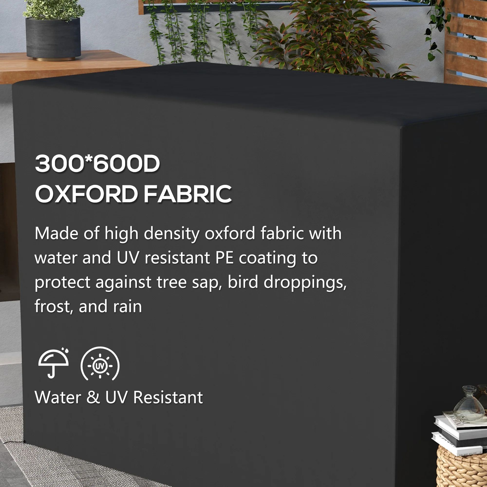 Outsunny 240x133cm 3-Seat Outdoor Garden Swing Chair Cover Water UV Resistant - Image 4