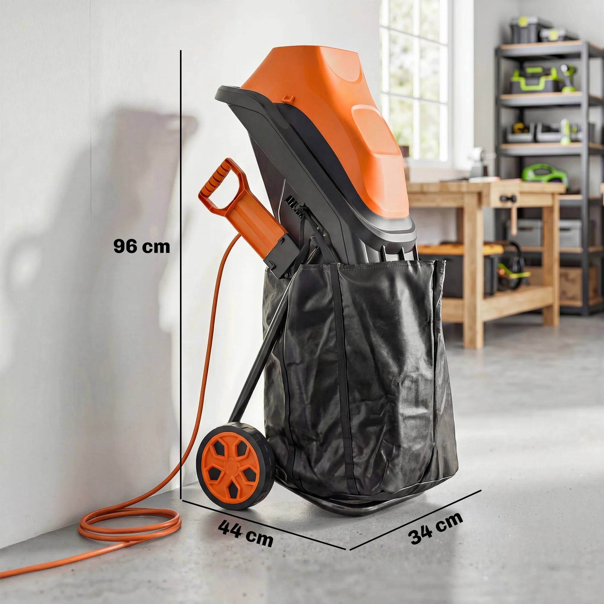 Outsunny 2500W Electric Wood Chipper With 45L Collection Bag - Image 5