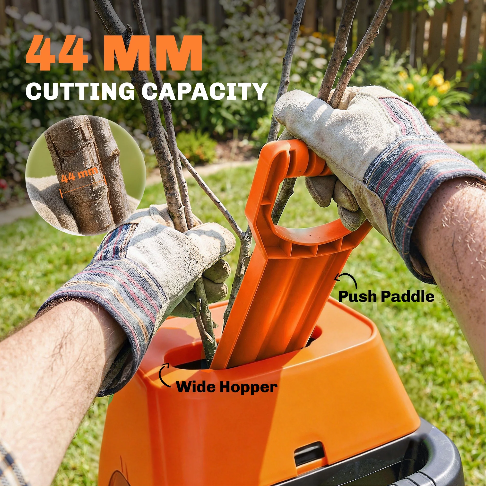 Outsunny 2500W Electric Wood Chipper With 45L Collection Bag - Image 7