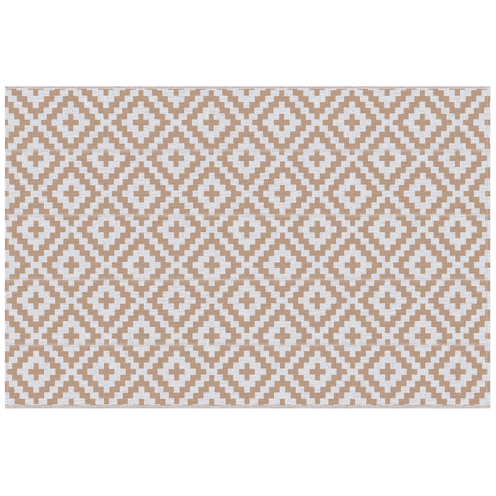 Outsunny 274 X 182 Cm Reversible Outdoor RV Rug Floor Mat, Coffee And White - Image 7