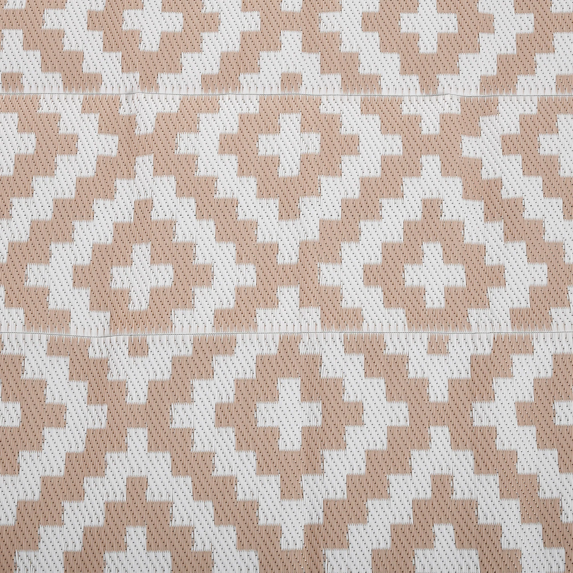 Outsunny 274 X 182 Cm Reversible Outdoor RV Rug Floor Mat, Coffee And White - Image 9