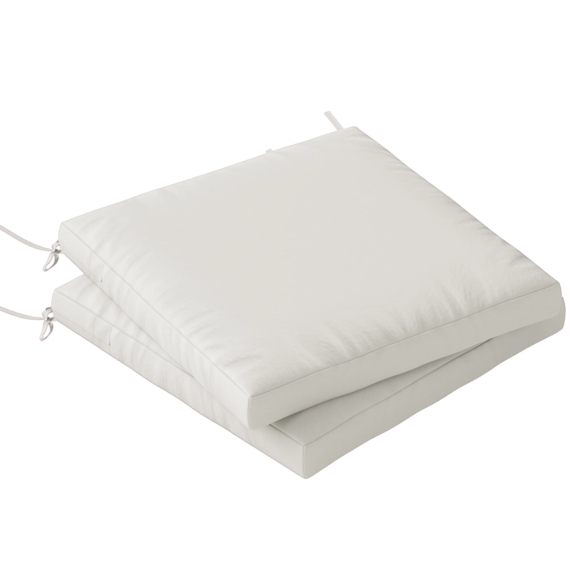 Outsunny 2Pcs Garden Chair Cushions, Waterproof Seat Pads, Cream White