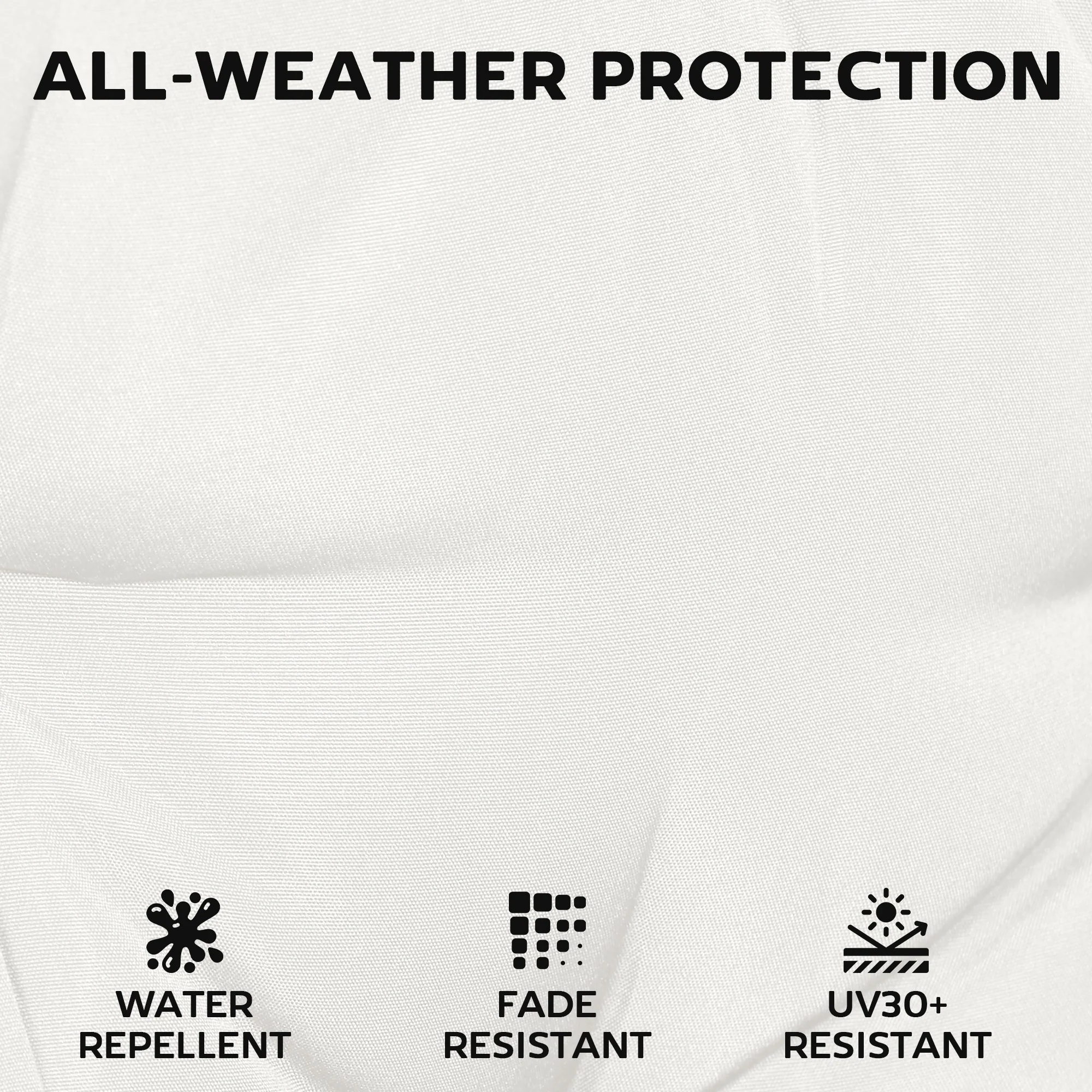 Outsunny 2Pcs Garden Chair Cushions, Waterproof Seat Pads, Cream White - Image 5