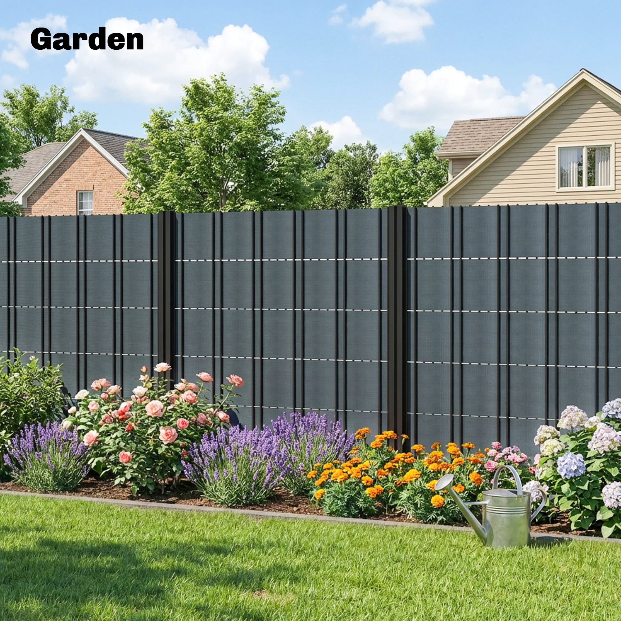 Outsunny 2Pcs Privacy Garden Screen Fence, Windbreak Fence With Clips, Grey - Image 7
