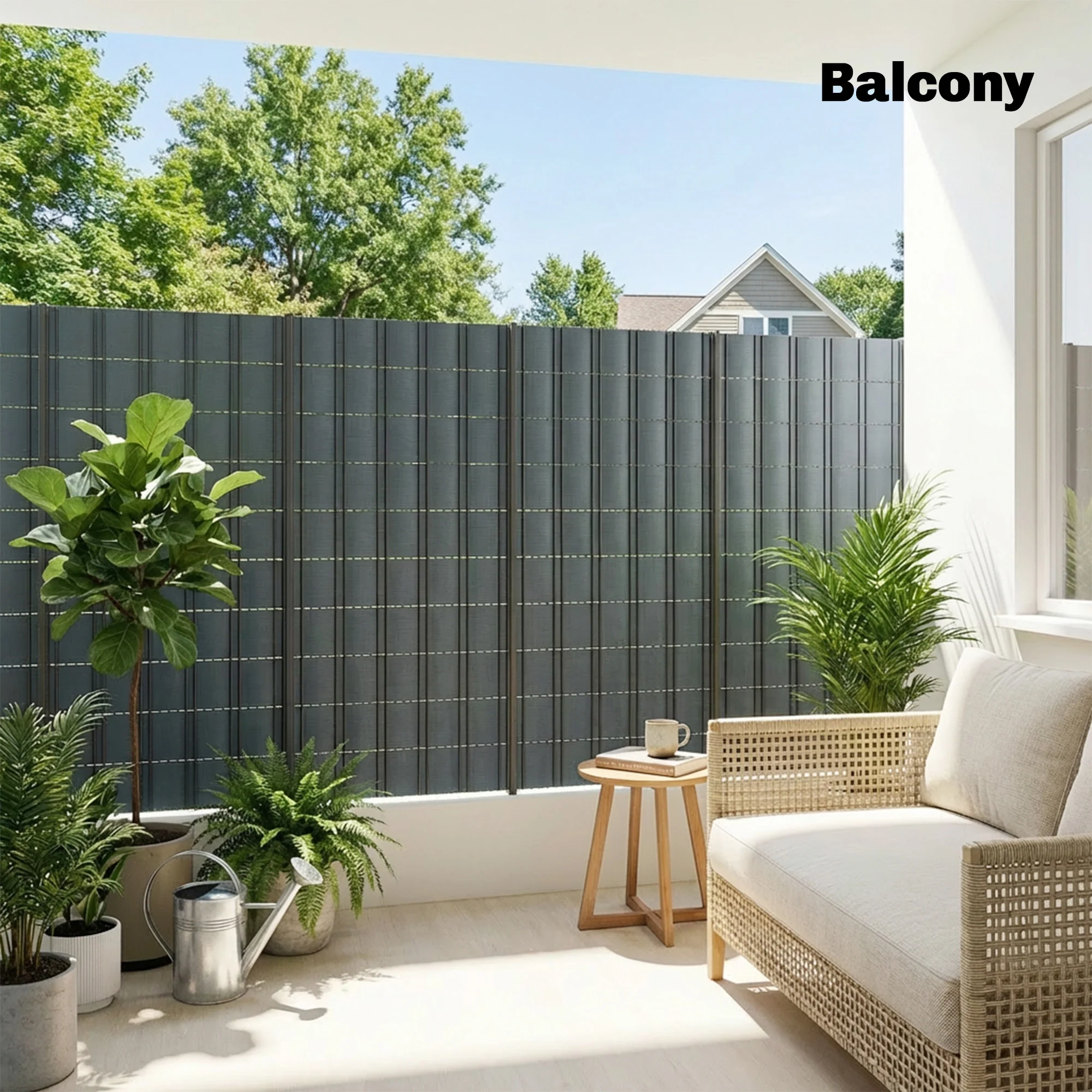 Outsunny 2Pcs Privacy Garden Screen Fence, Windbreak Fence With Clips, Grey - Image 9