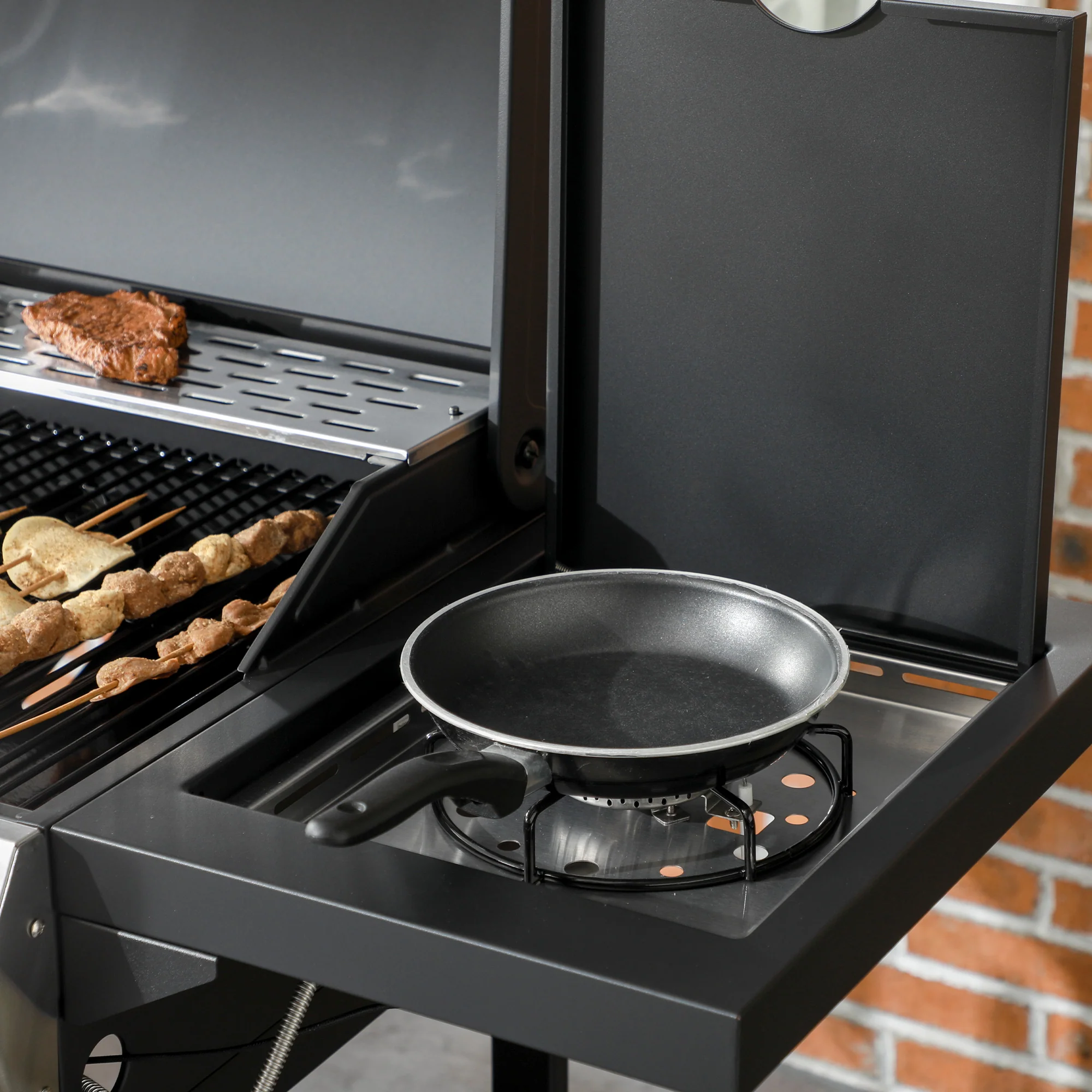 Outsunny 3+1 Burner Propane Gas Barbecue Grill with Thermometer, Bottle Opener - Image 8