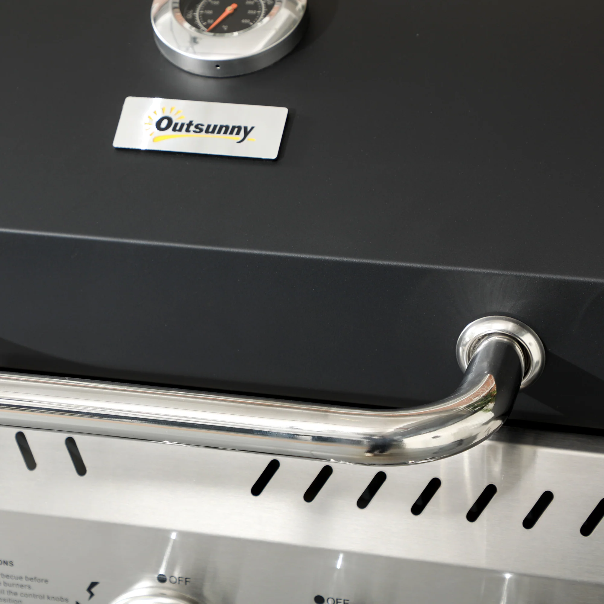 Outsunny 3+1 Burner Propane Gas Barbecue Grill with Thermometer, Bottle Opener - Image 9