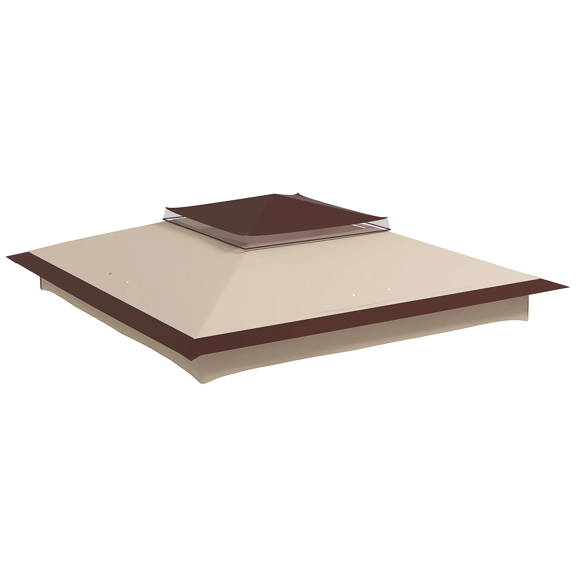 Outsunny 3.25mx3.25m 2-Tier Gazebo Cover Replacement, 30+ UV Protection, Beige