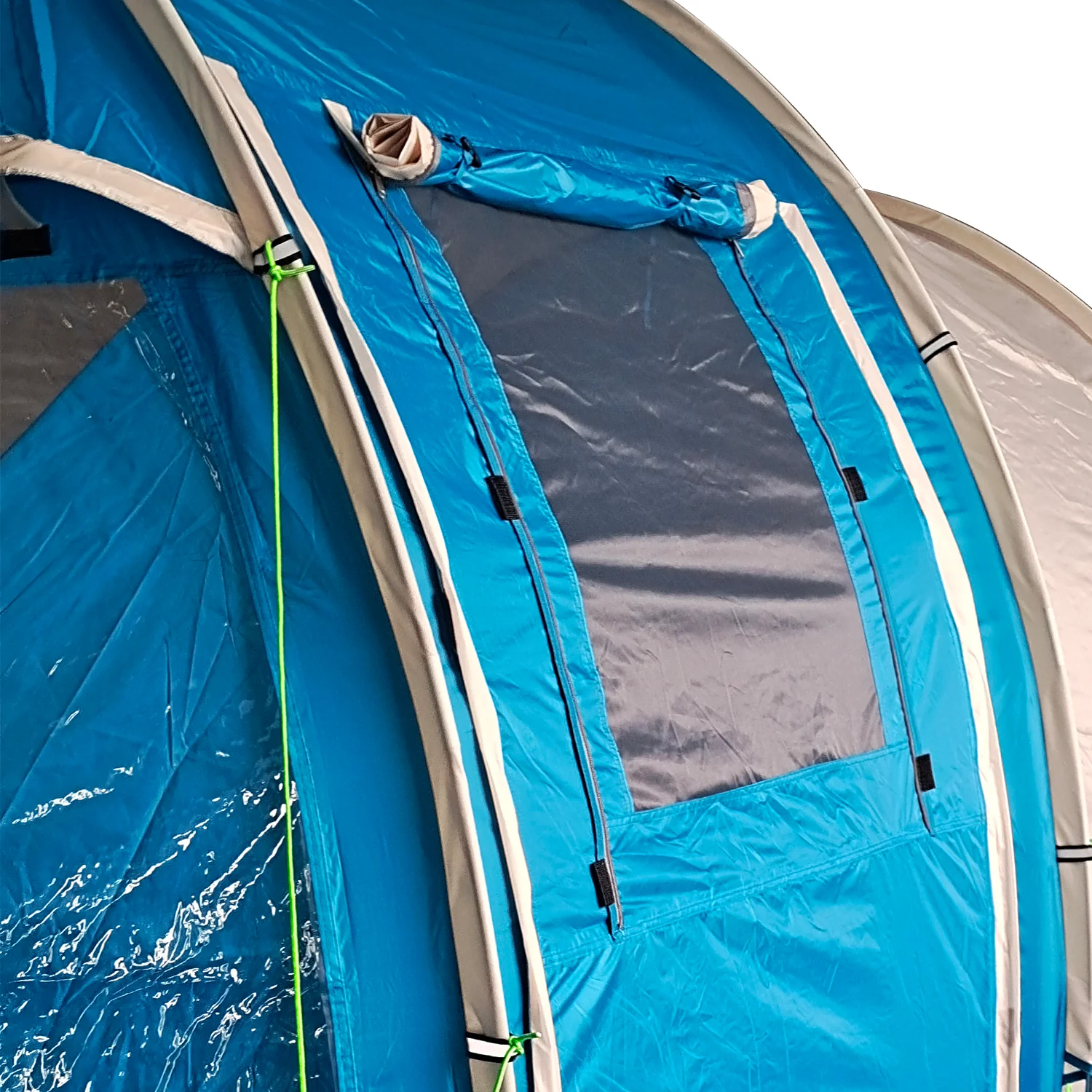 Outsunny 3-4 Persons Tunnel Tent, Two Room Camping Tent w/ Windows, Blue - Image 7
