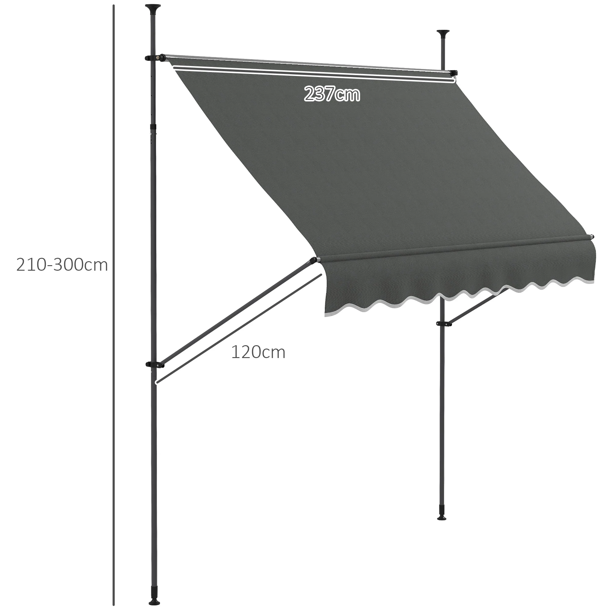 Outsunny Freestanding Retractable Awning, Non-Screw Garden Awning - Image 23