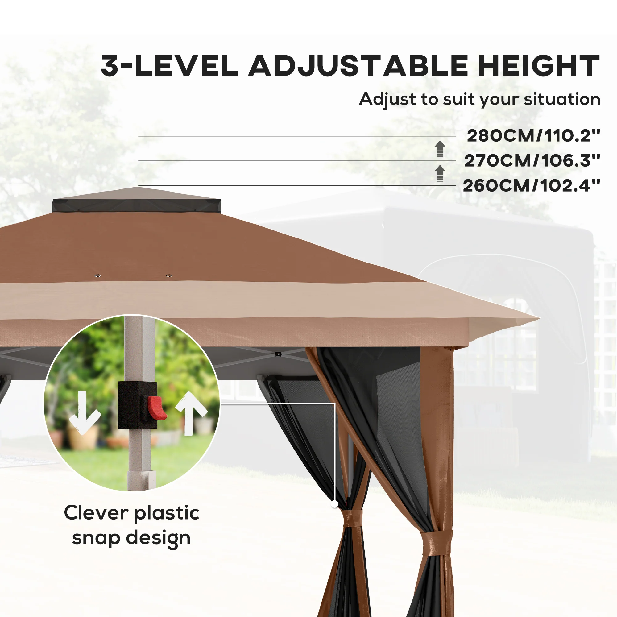 Outsunny 3.6 X 3.6m Pop Up Gazebo With Netting And Wheeled Bag - Image 13