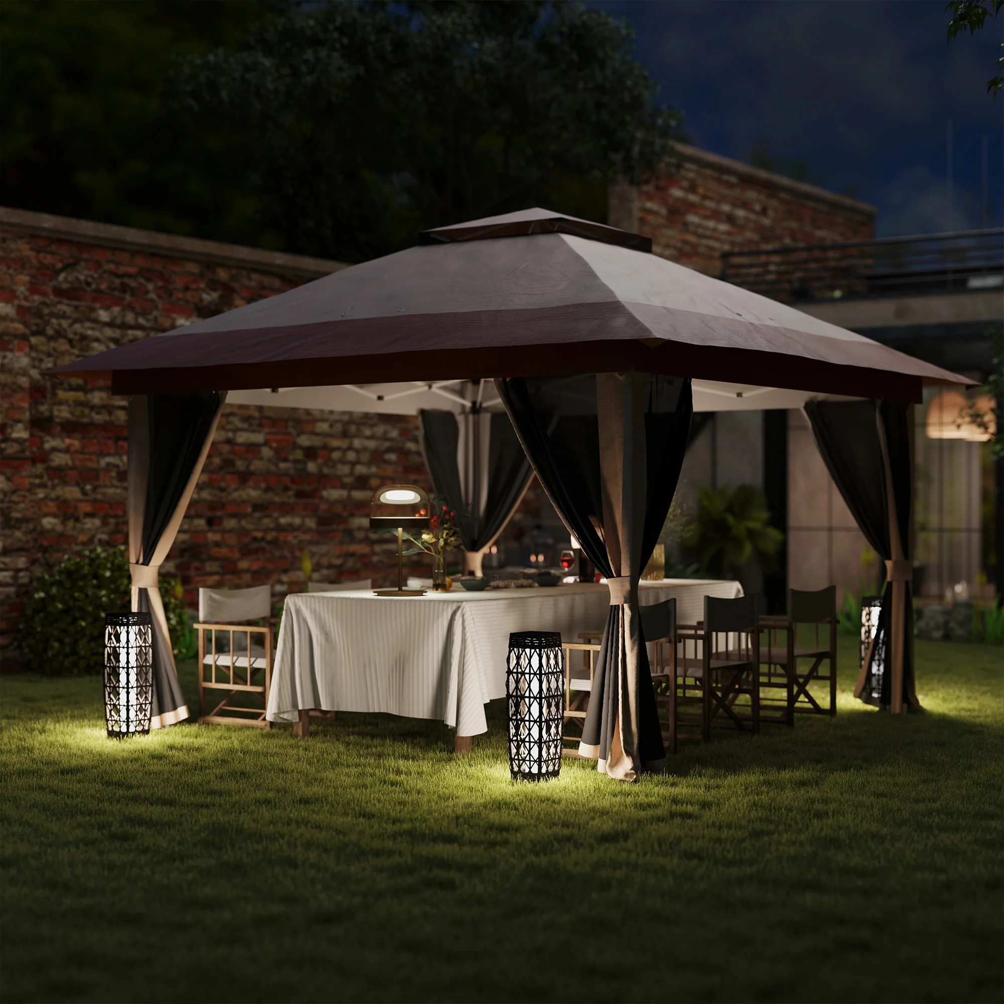 Outsunny 3.6 X 3.6m Pop Up Gazebo With Netting And Wheeled Bag - Image 8