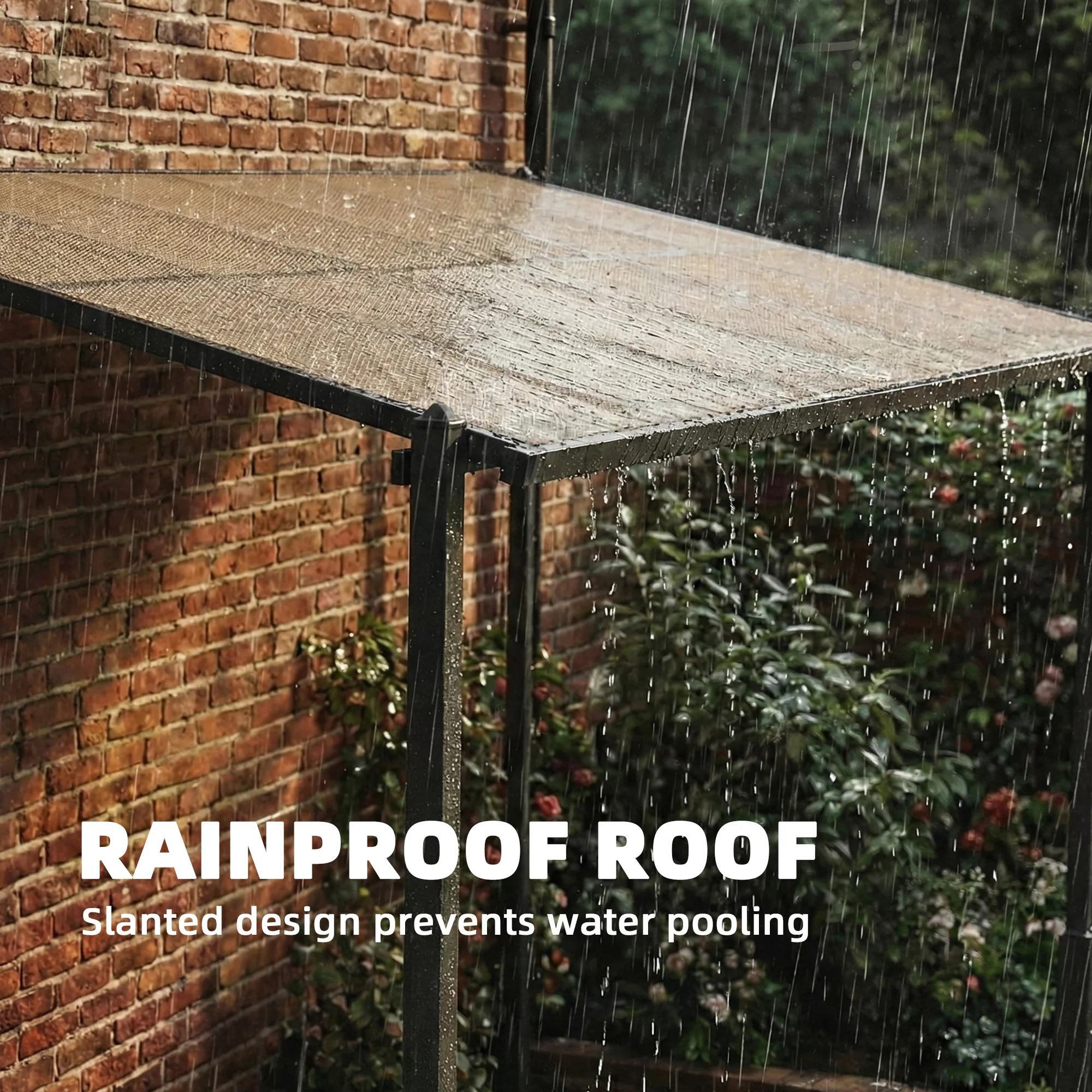 Outsunny 3.6 X 3 M Lean To Garden Pergola With Drainage Gutters, Dark Grey - Image 5