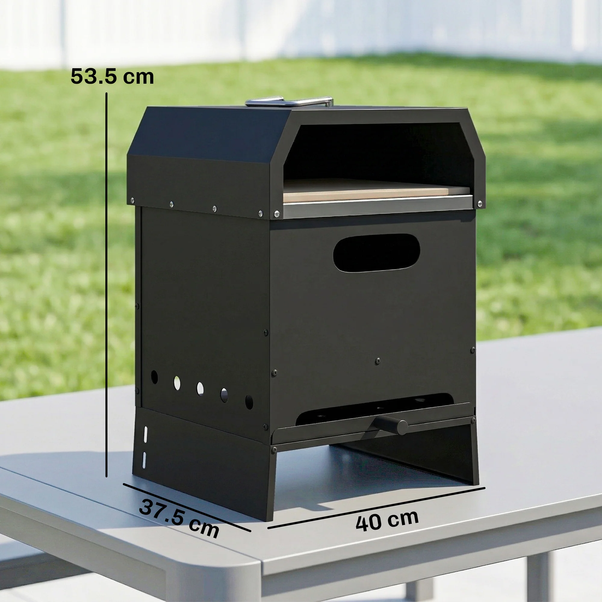 Outsunny 3 in 1 Portable Wood Fired Outdoor Pizza Oven with Handles - Image 5