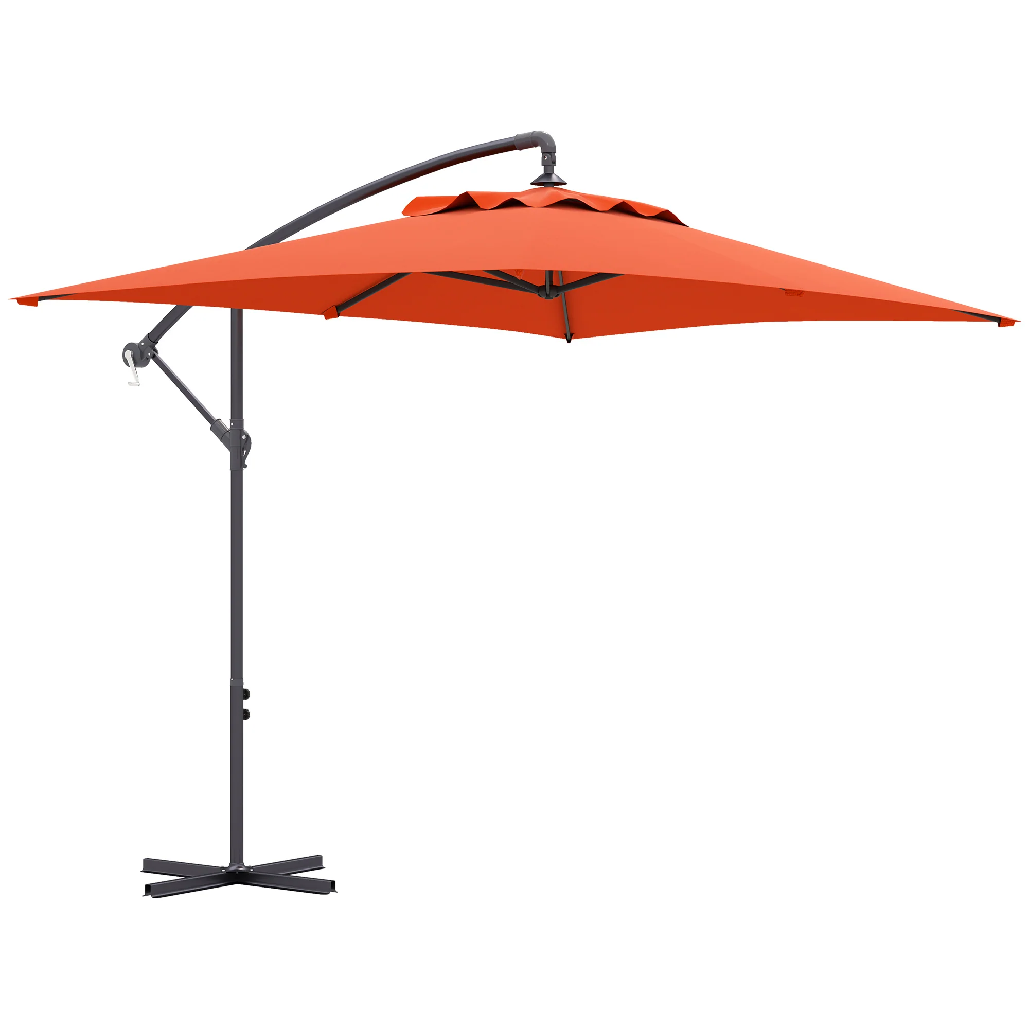 Outsunny 3 m Cantilever Parasol with Cross Base, Crank Handle, 6 Ribs - Image 18