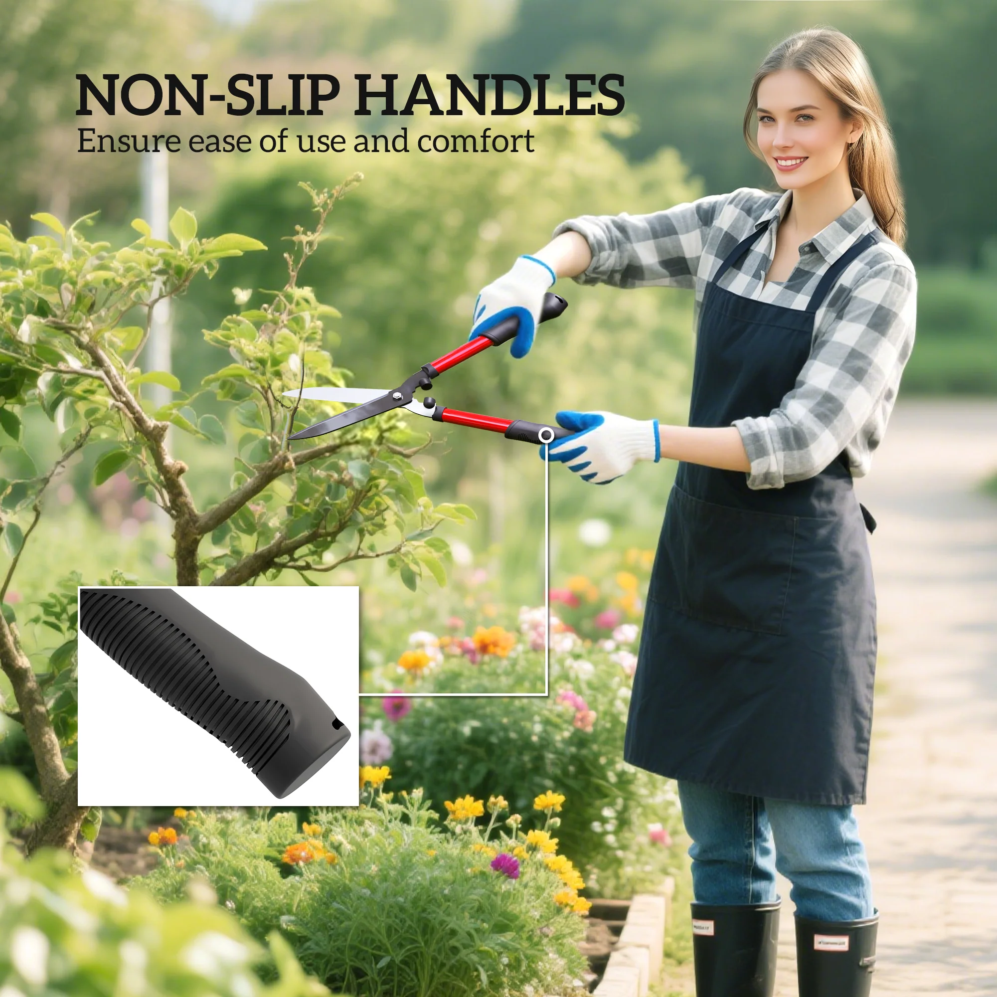 Outsunny 3 PC Garden Shears Set w/ Hedge Shears, Lopper, Garden Secateurs - Image 6