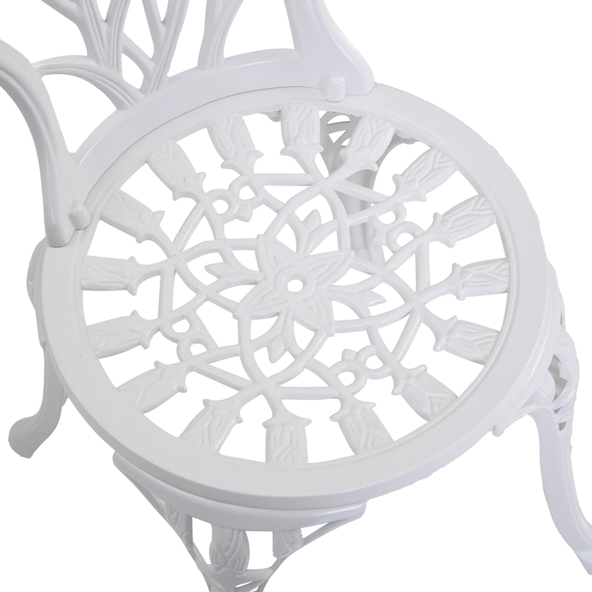 Outsunny 3 Piece Bistro Set, Aluminium Garden Furniture With Umbrella Hole - Image 18
