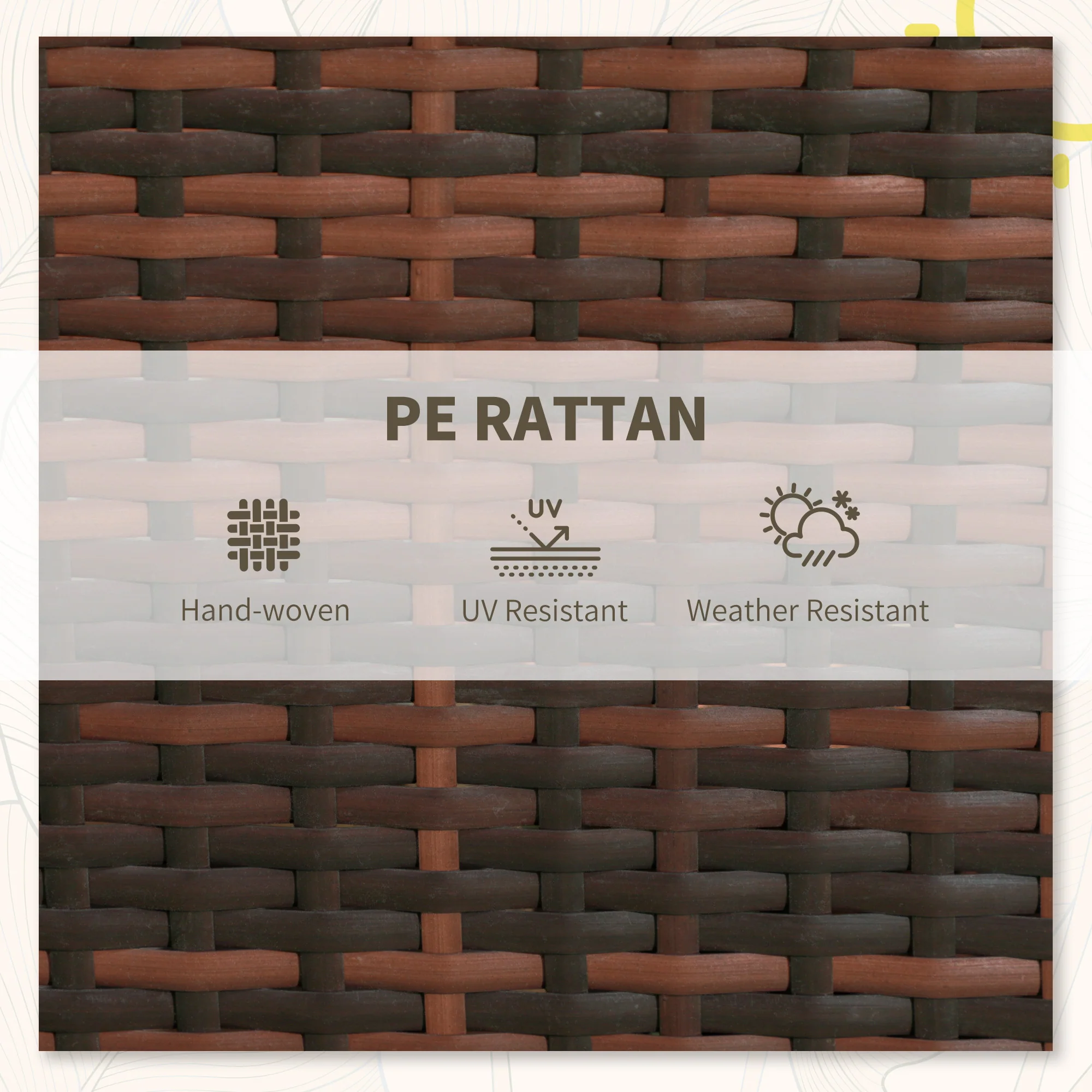 Outsunny 3 Pieces Rattan Bistro Set W/ Adjustable Backrest - Image 15