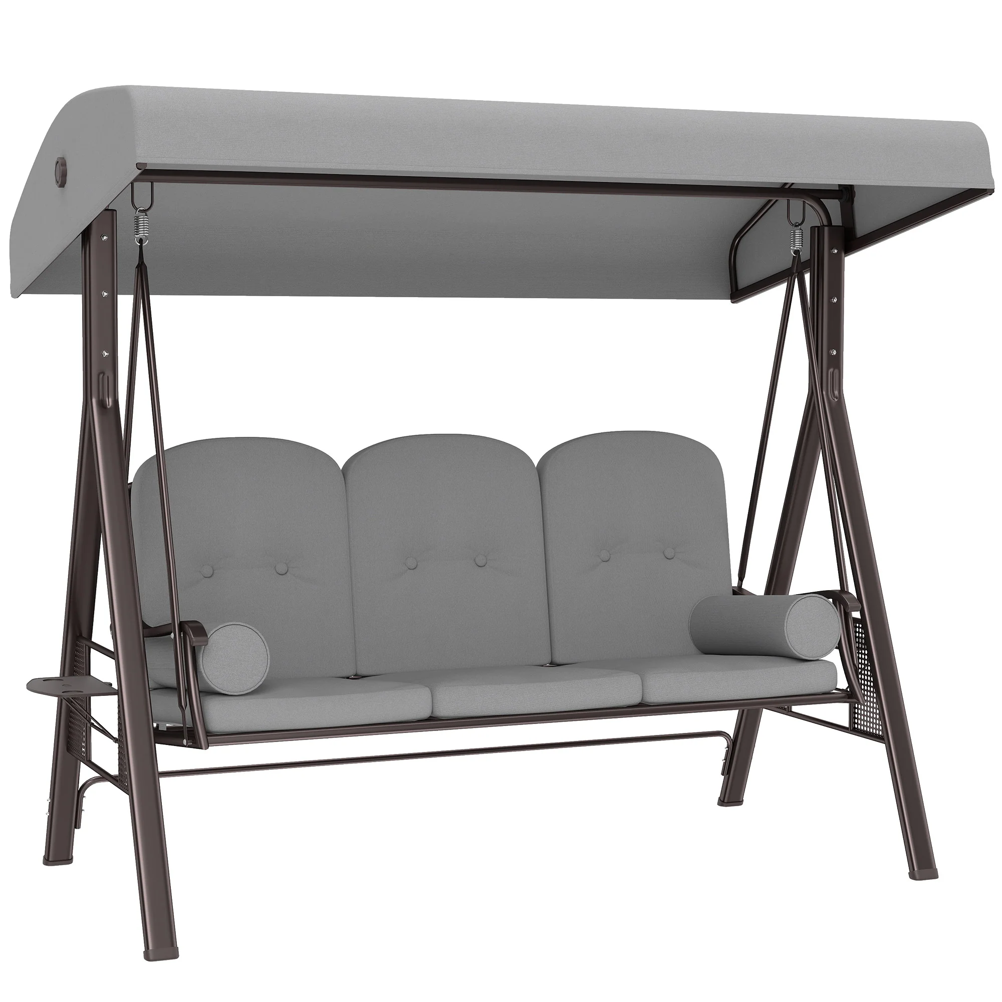Outsunny 3 Seater Garden Swing Chair, Light Grey