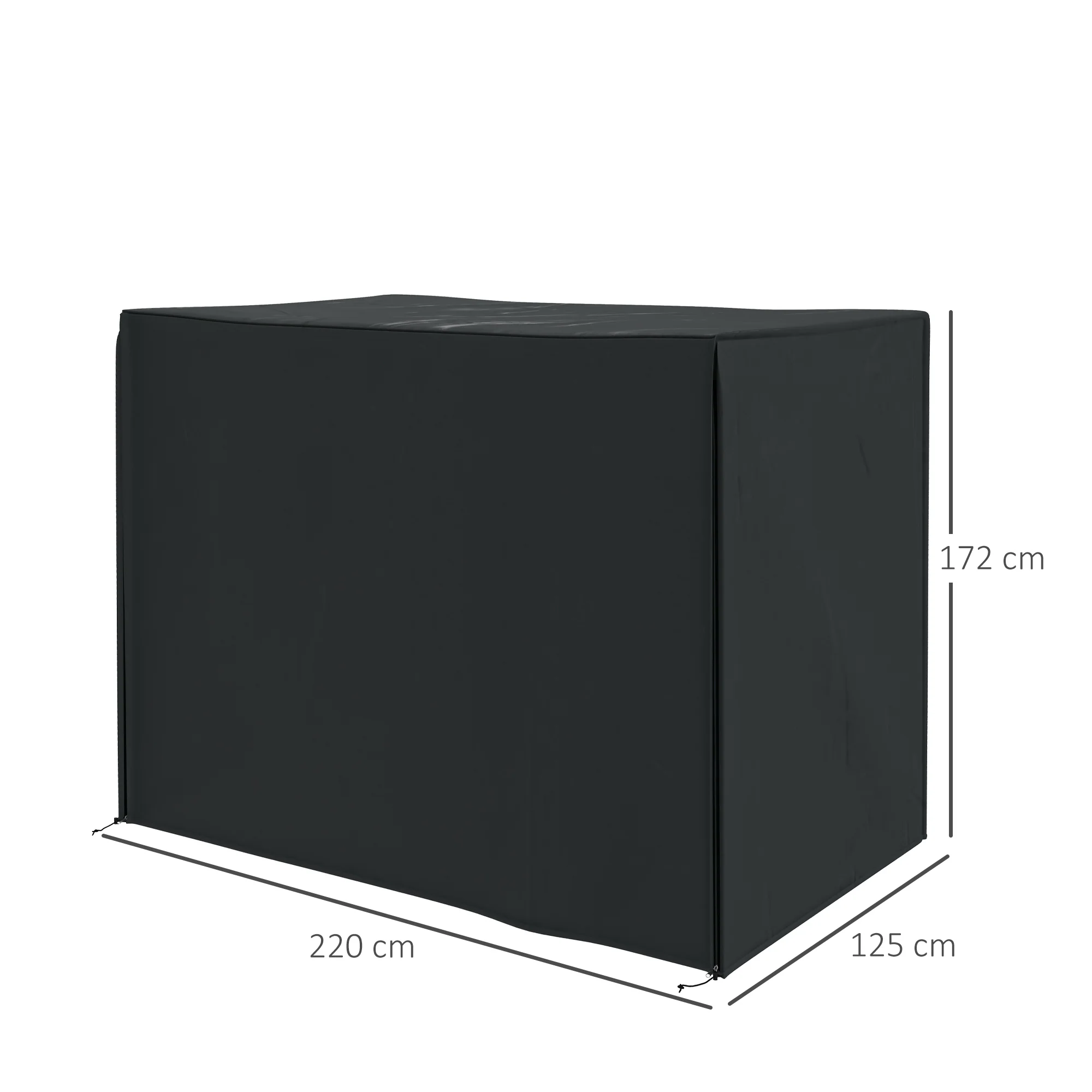Outsunny 3 Seater Garden Swing Cover, Windproof and Anti-UV, Black - Image 5